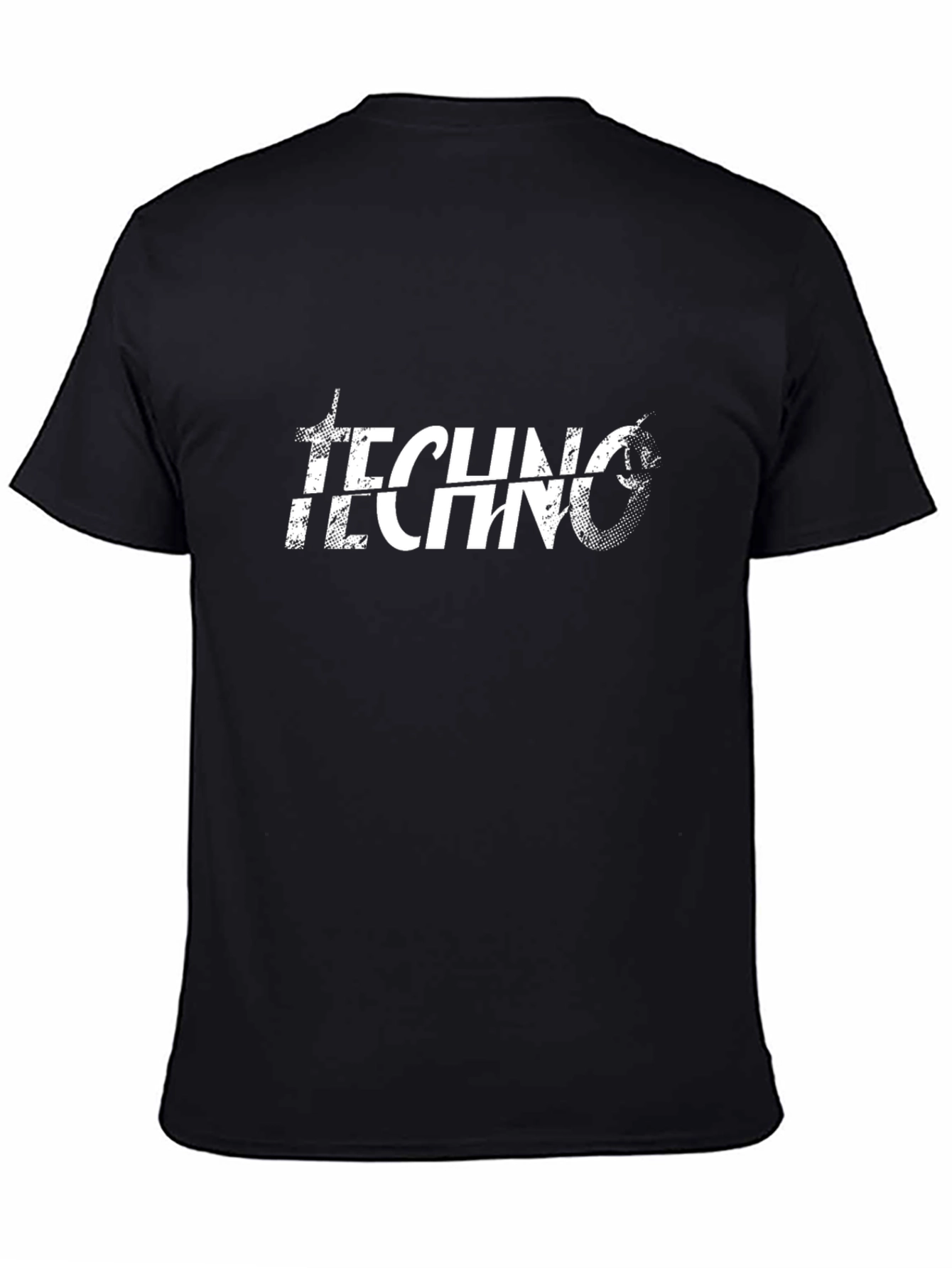 Techno Music Graphic Print Black T-Shirt