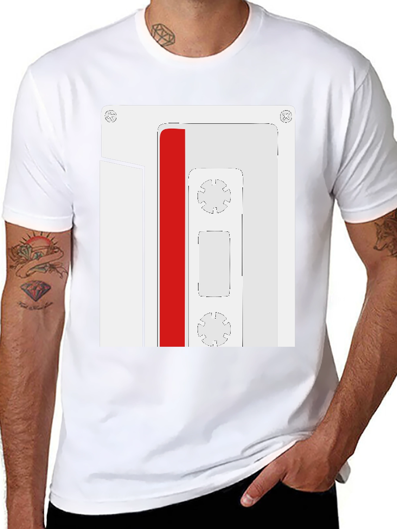 Retro Cassette Tape Graphic Tee - Black