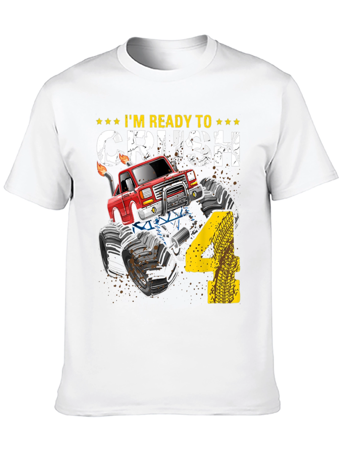 Ready to Crush 4th Birthday Monster Truck T-Shirt