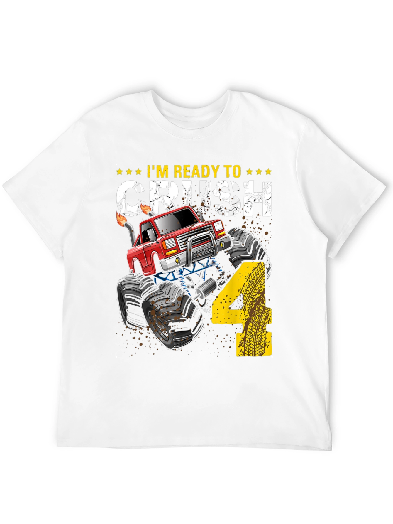 Ready to Crush 4th Birthday Monster Truck T-Shirt