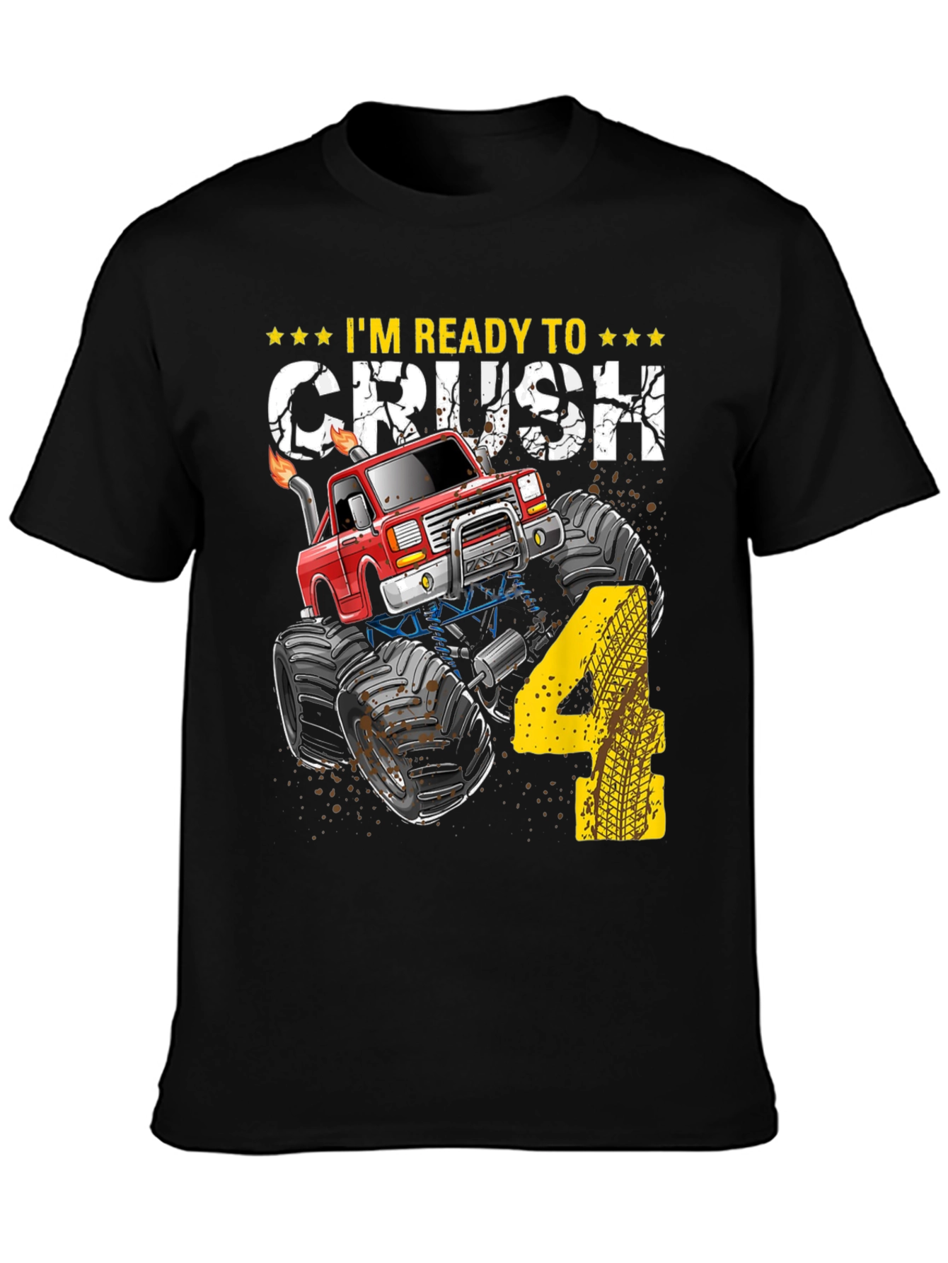 Ready to Crush 4th Birthday Monster Truck T-Shirt