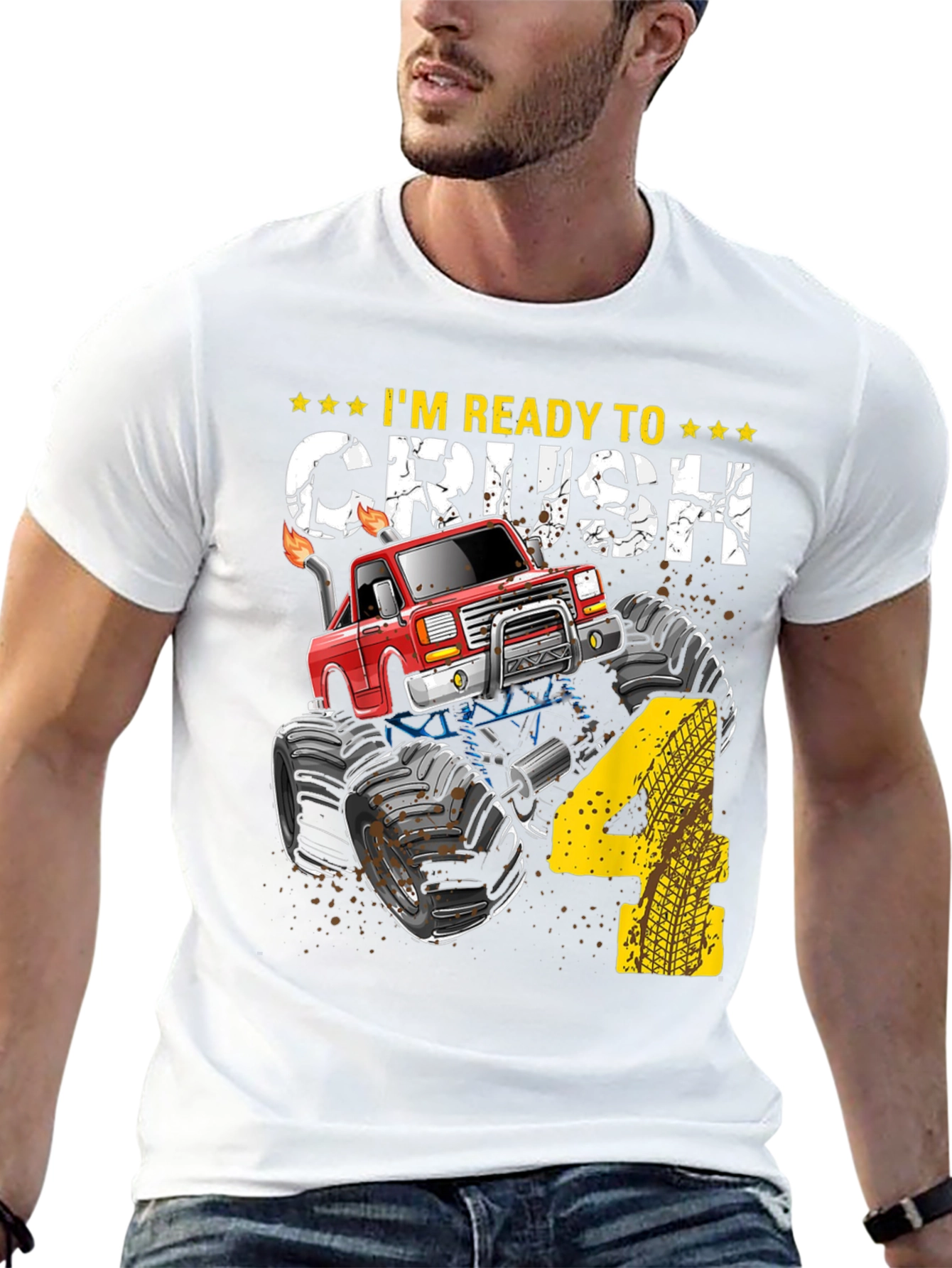 Ready to Crush 4th Birthday Monster Truck T-Shirt