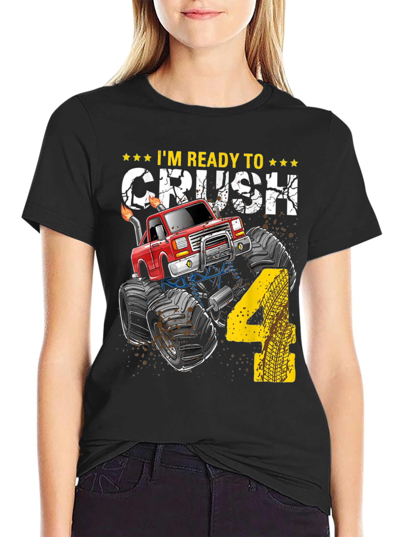 Ready to Crush 4th Birthday Monster Truck T-Shirt
