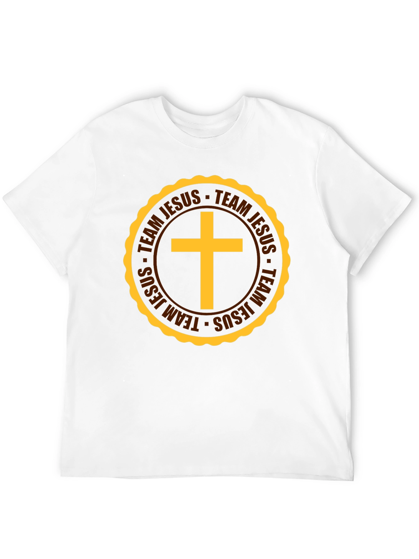 Team Jesus Christian T-Shirt Gold Cross Black Tee
