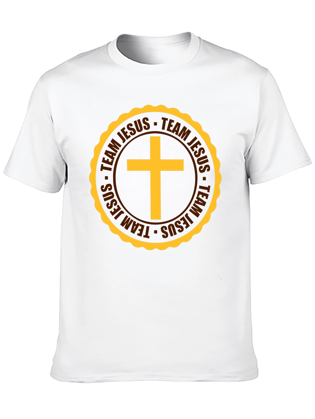 Team Jesus Christian T-Shirt Gold Cross Black Tee