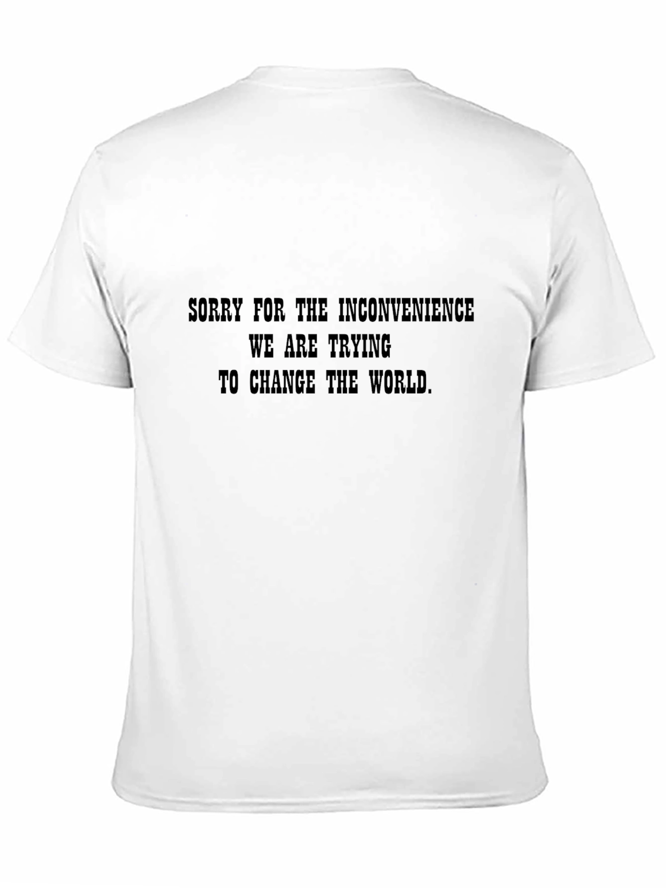 Funny Graphic T-Shirt - Changing the World Slogan
