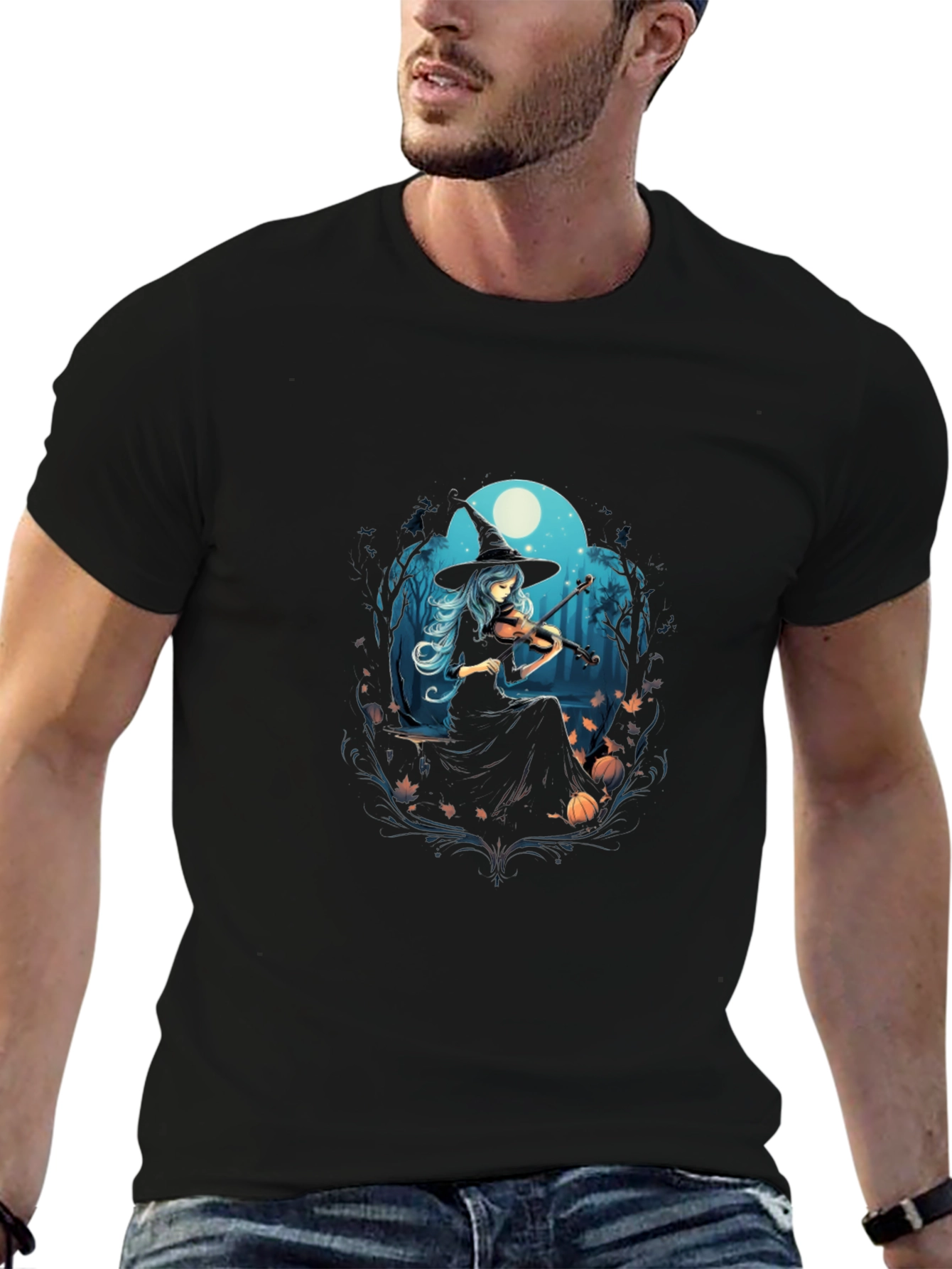 Witch Violinist Tee - Spooky Season Style