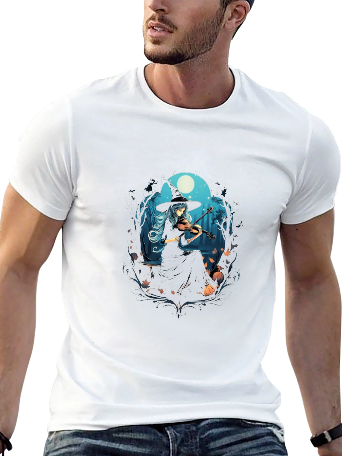 Witch Violinist Tee - Spooky Season Style