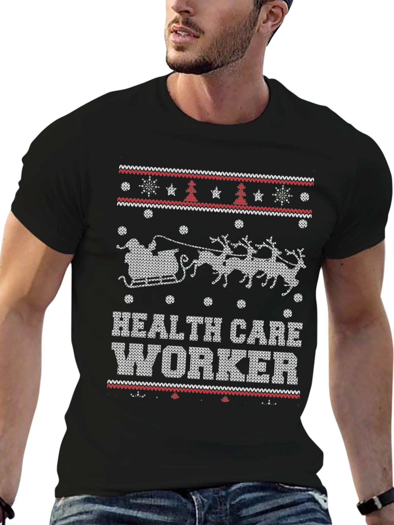 Health Care Worker Ugly Christmas Sweater T-Shirt