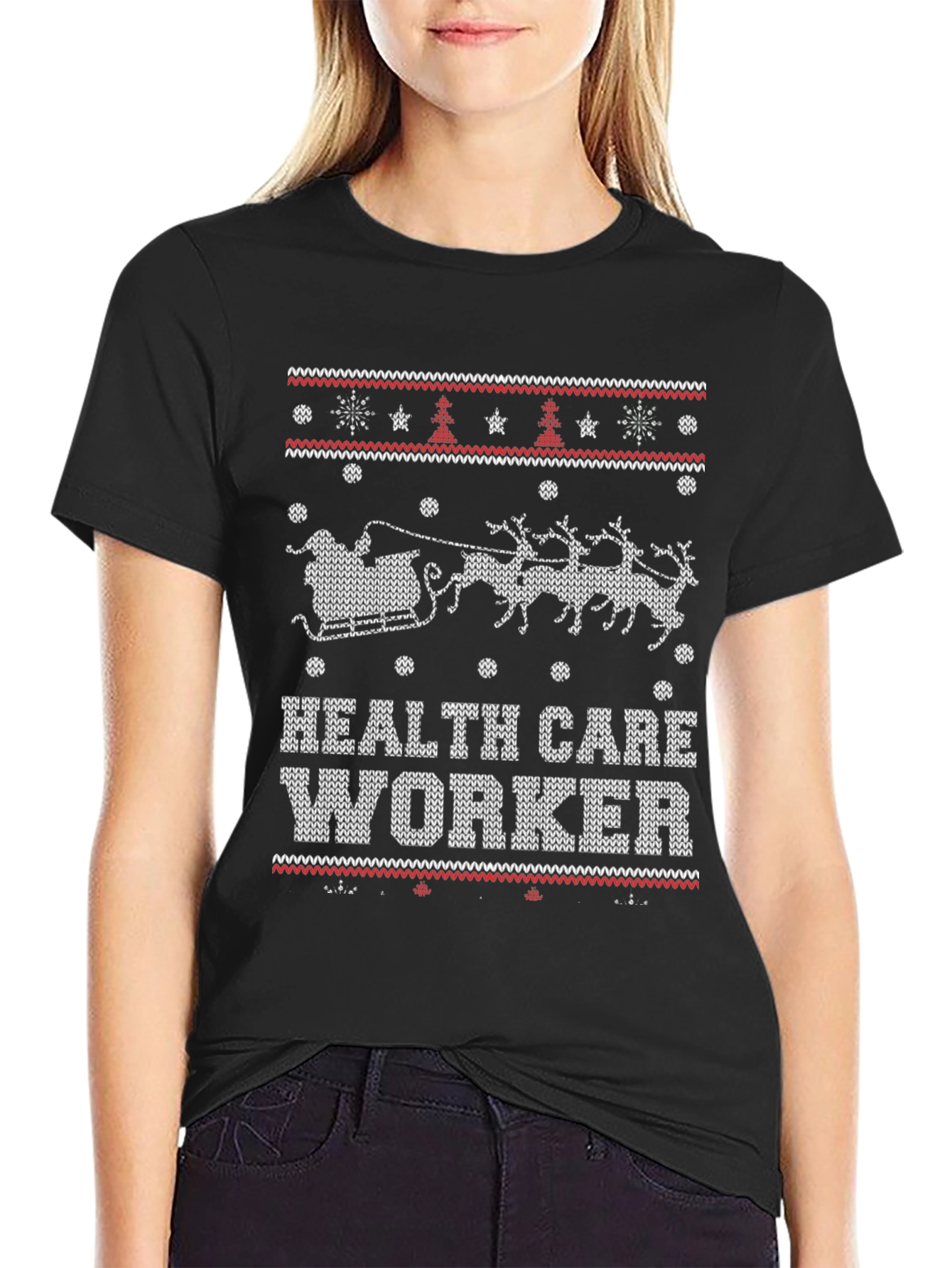 Health Care Worker Ugly Christmas Sweater T-Shirt
