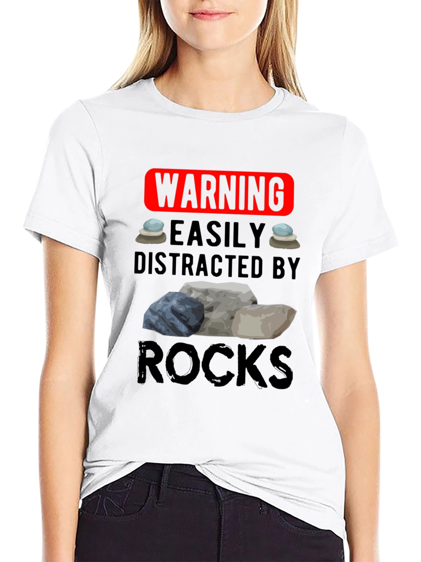 Warning: Easily Distracted by Rocks T-Shirt