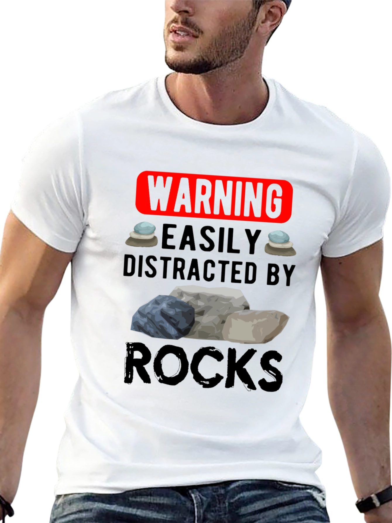 Warning: Easily Distracted by Rocks T-Shirt