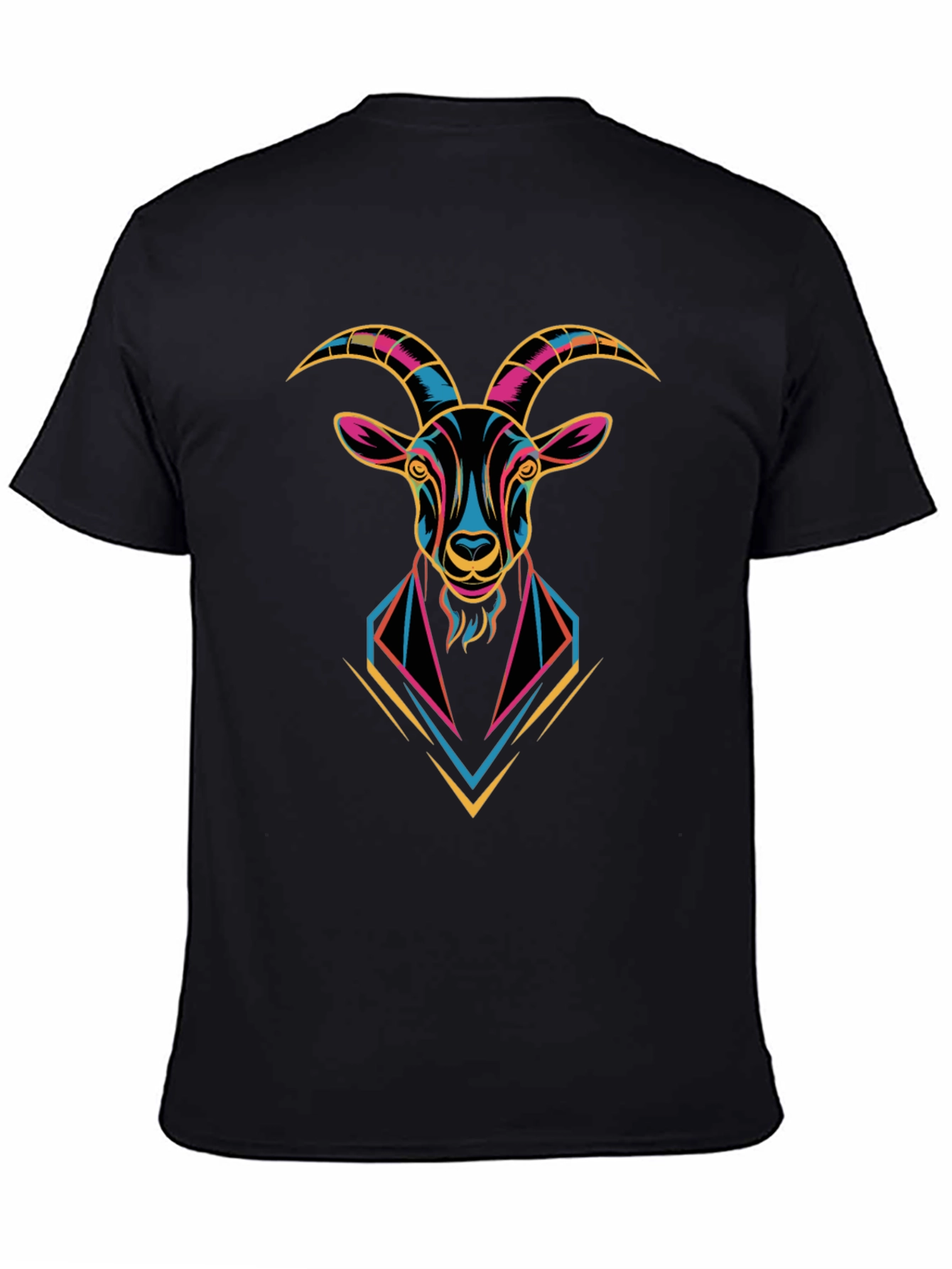 Goat Head Graphic Print Crew Neck T-Shirt