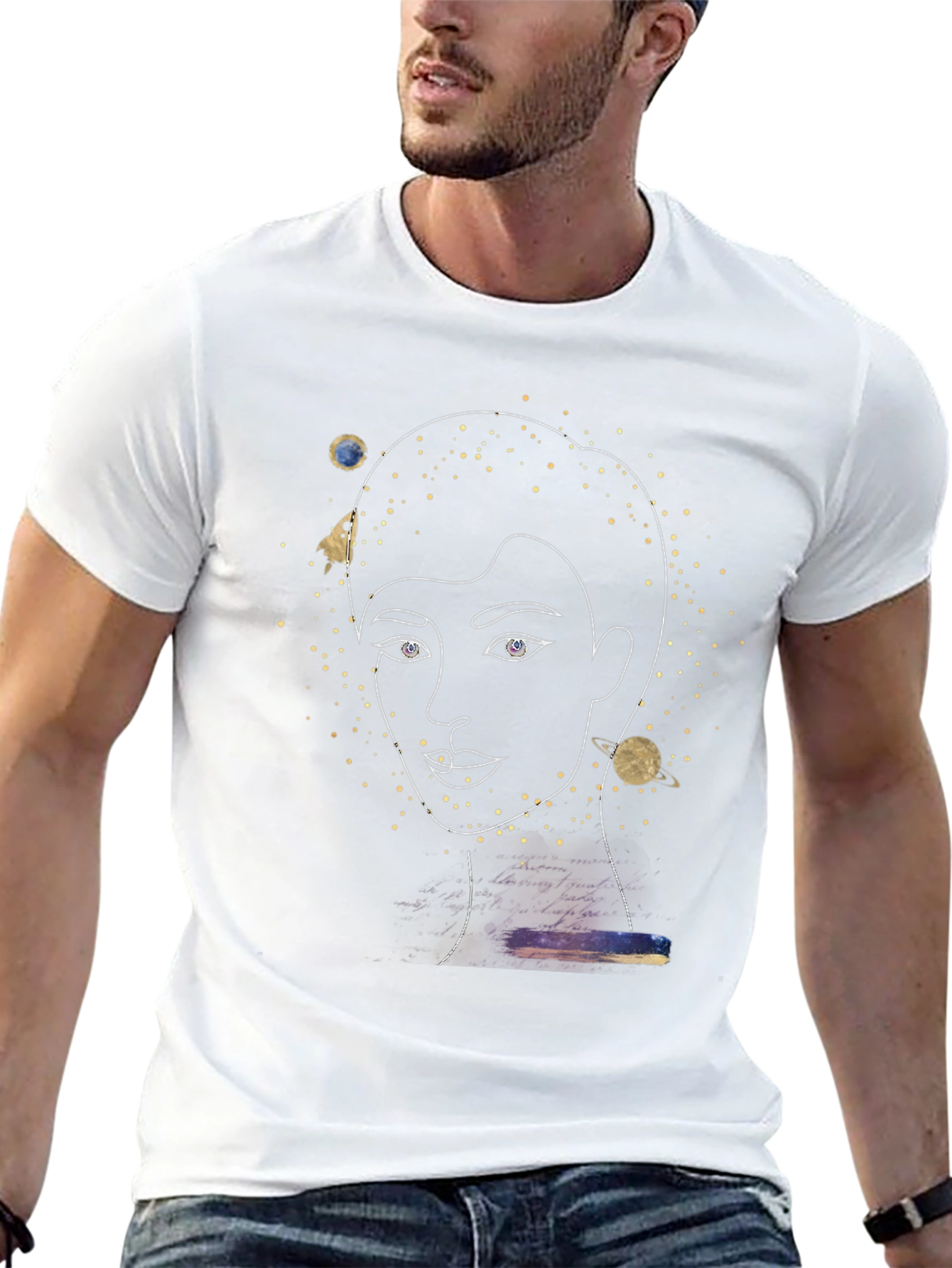 Cosmic Woman Graphic Tee - Stylish Black T-Shirt