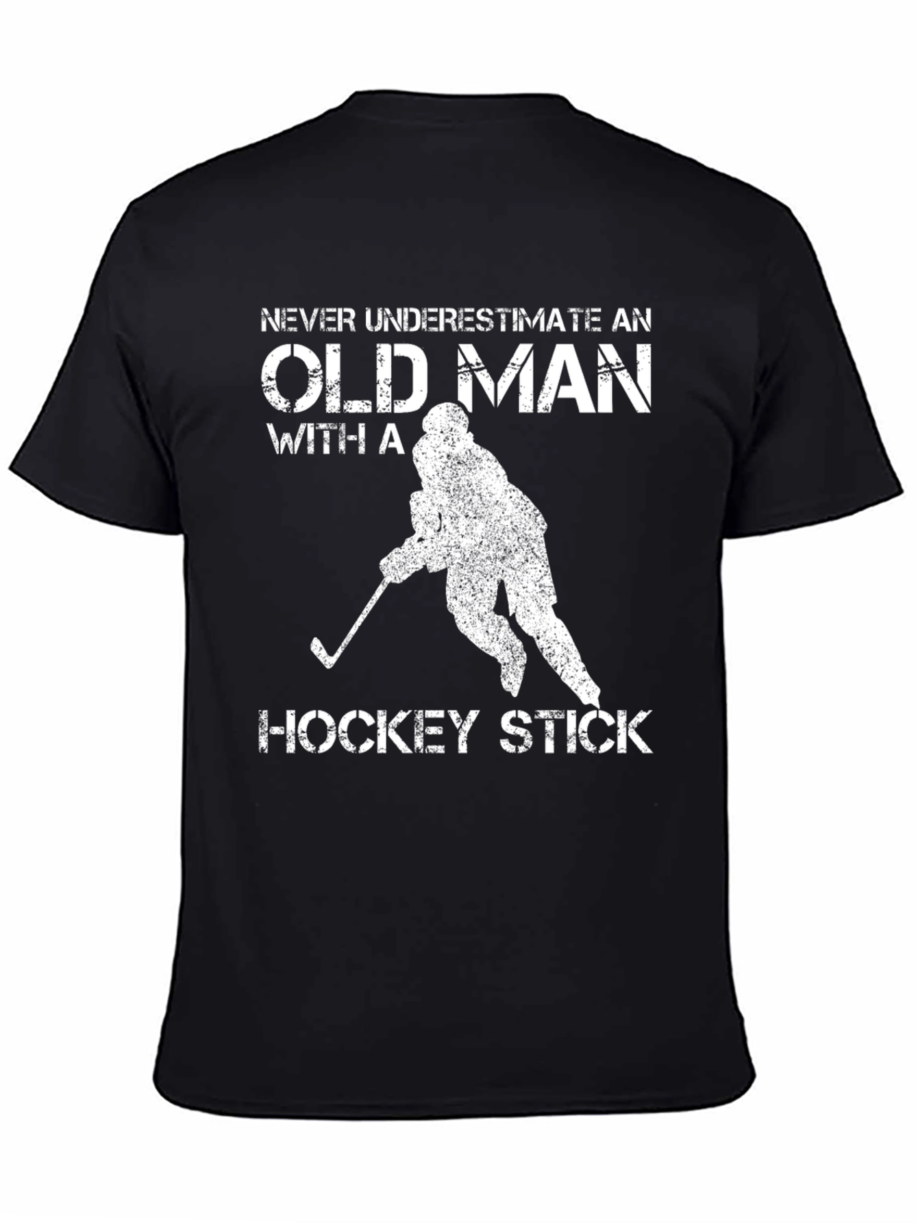 Old Man Hockey Stick Graphic T-Shirt