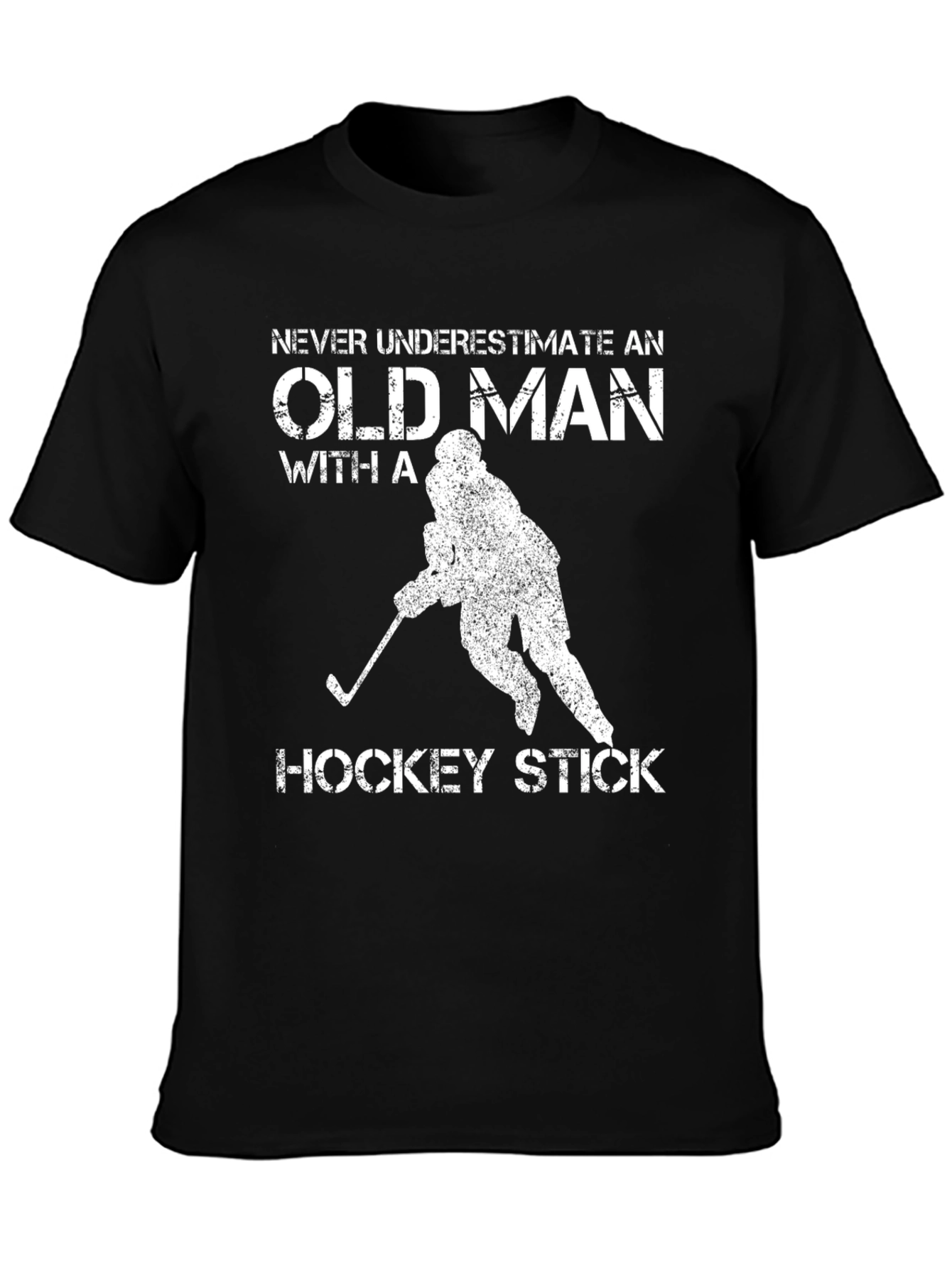 Old Man Hockey Stick Graphic T-Shirt