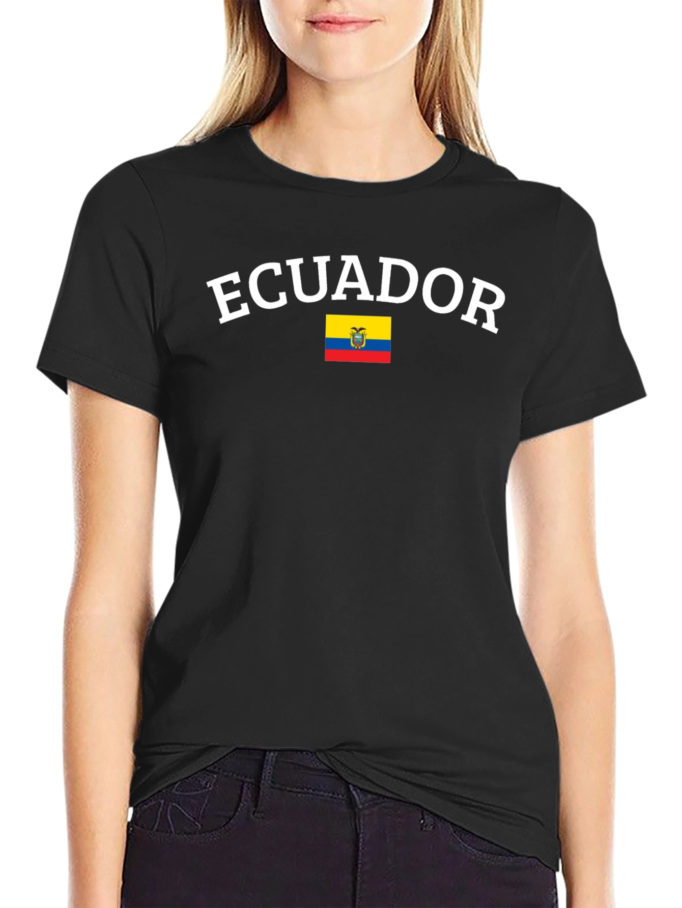 Ecuador Flag Graphic T-Shirt - Black
