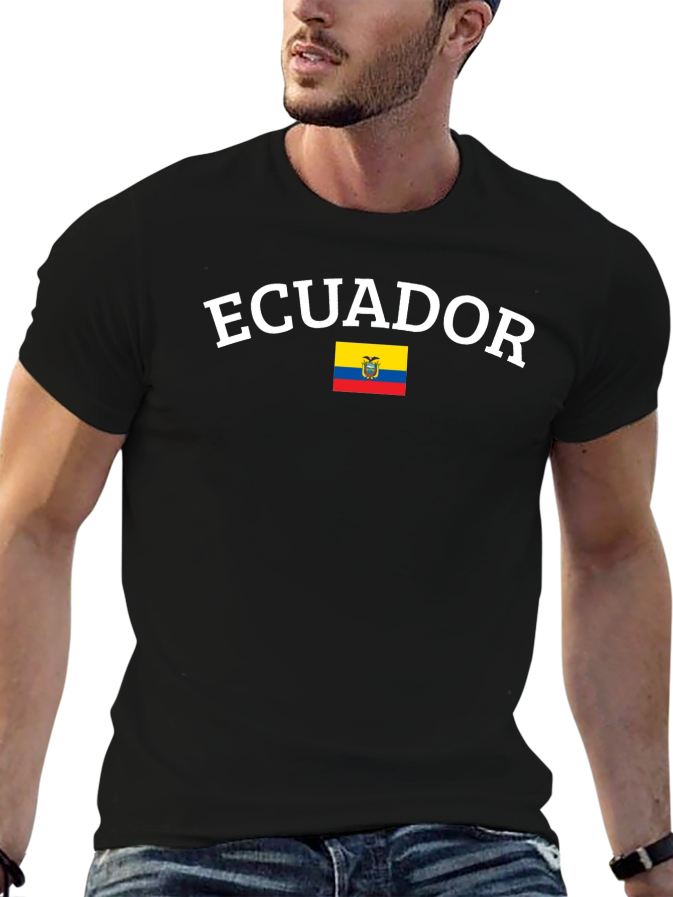 Ecuador Flag Graphic T-Shirt - Black