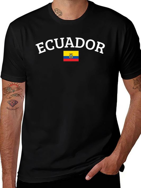 Ecuador Flag Graphic T-Shirt - Black