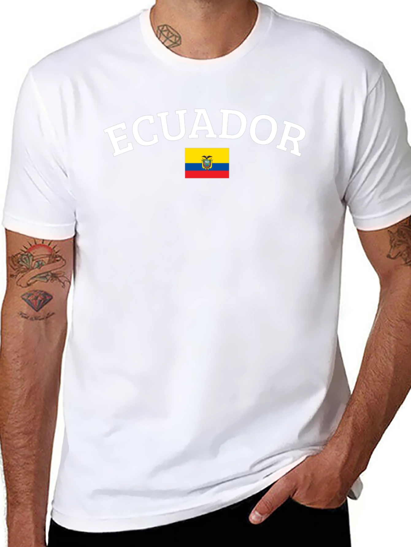 Ecuador Flag Graphic T-Shirt - Black