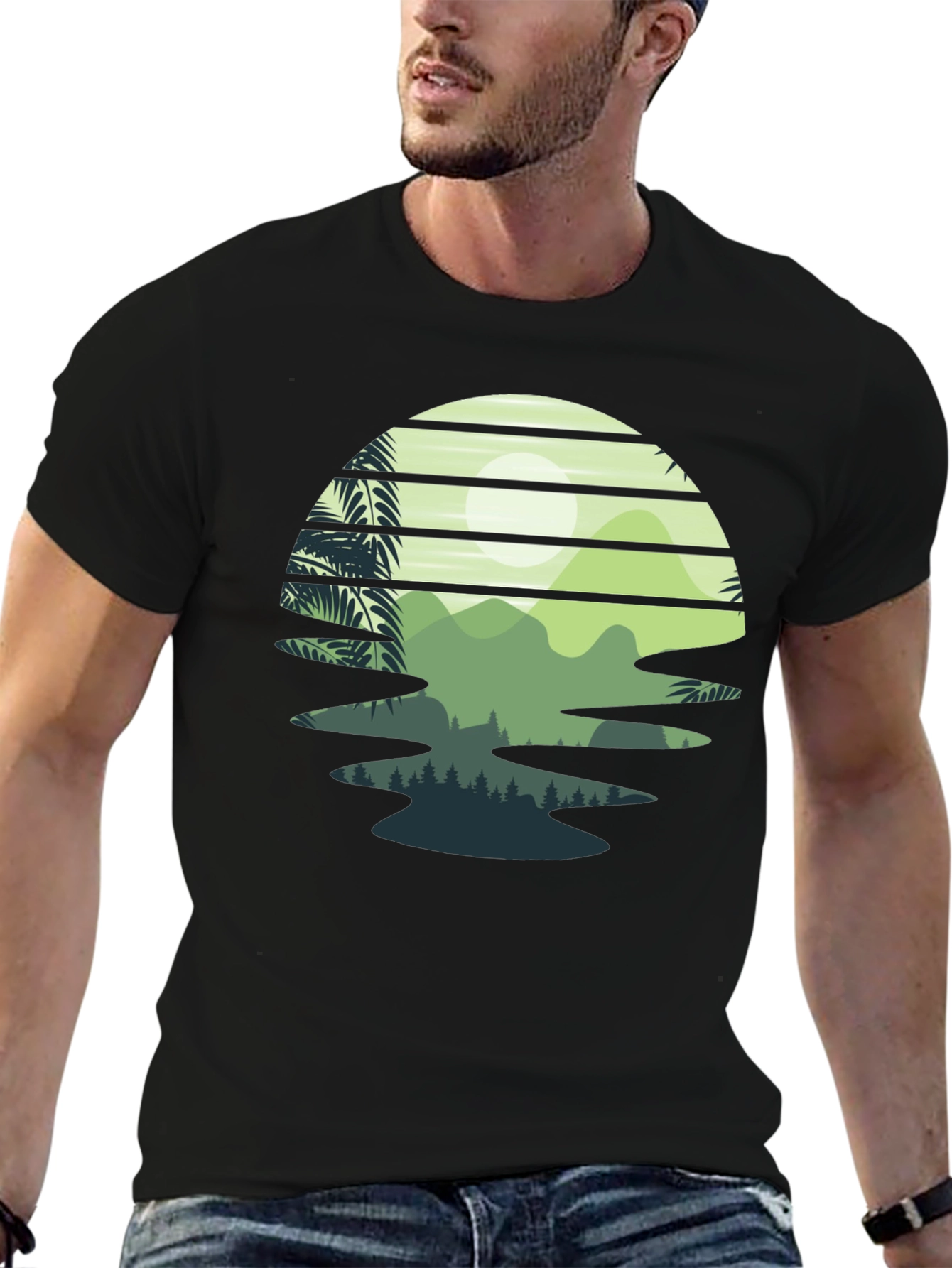 Retro Sunset Landscape Graphic Tee