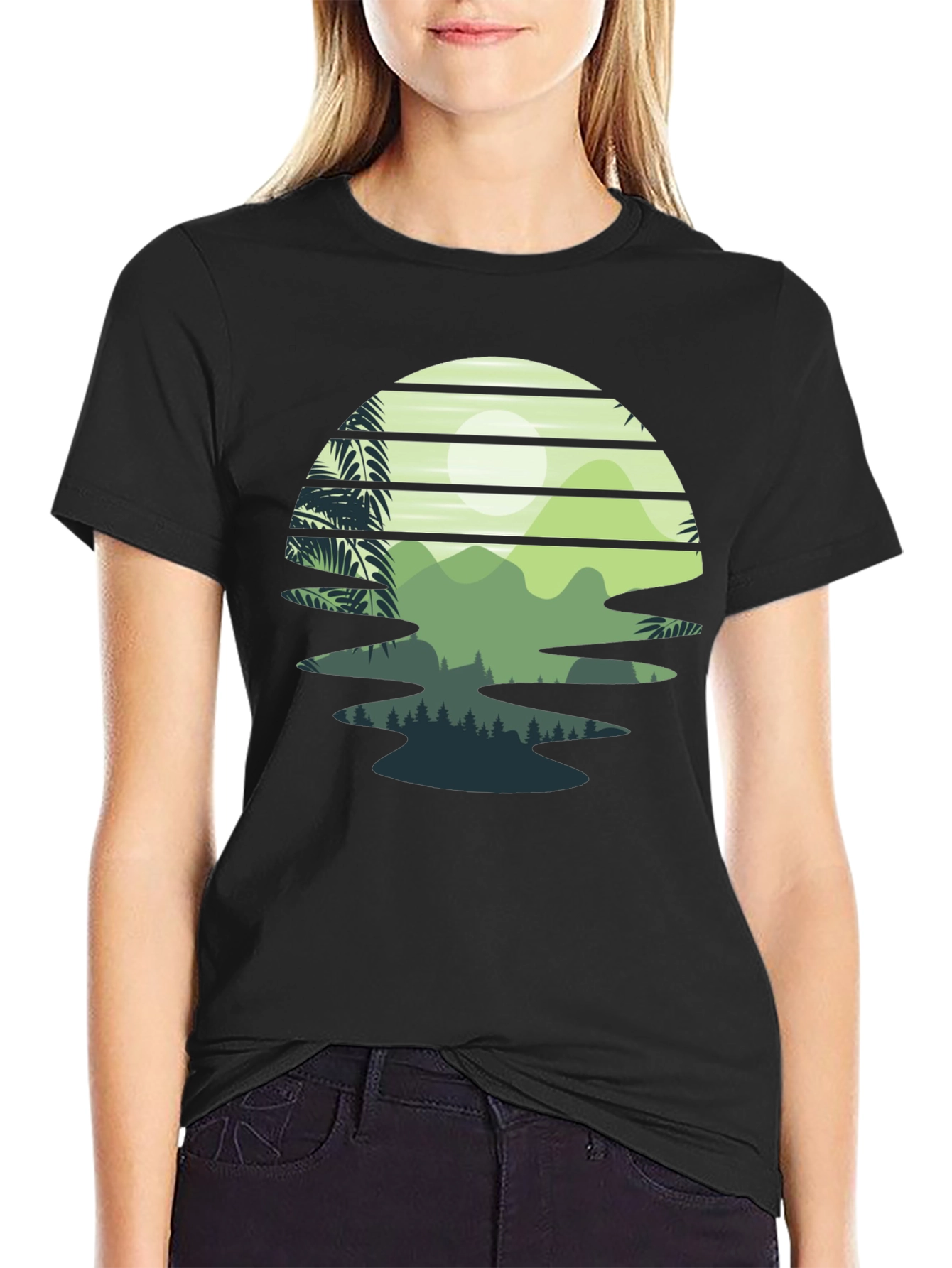 Retro Sunset Landscape Graphic Tee