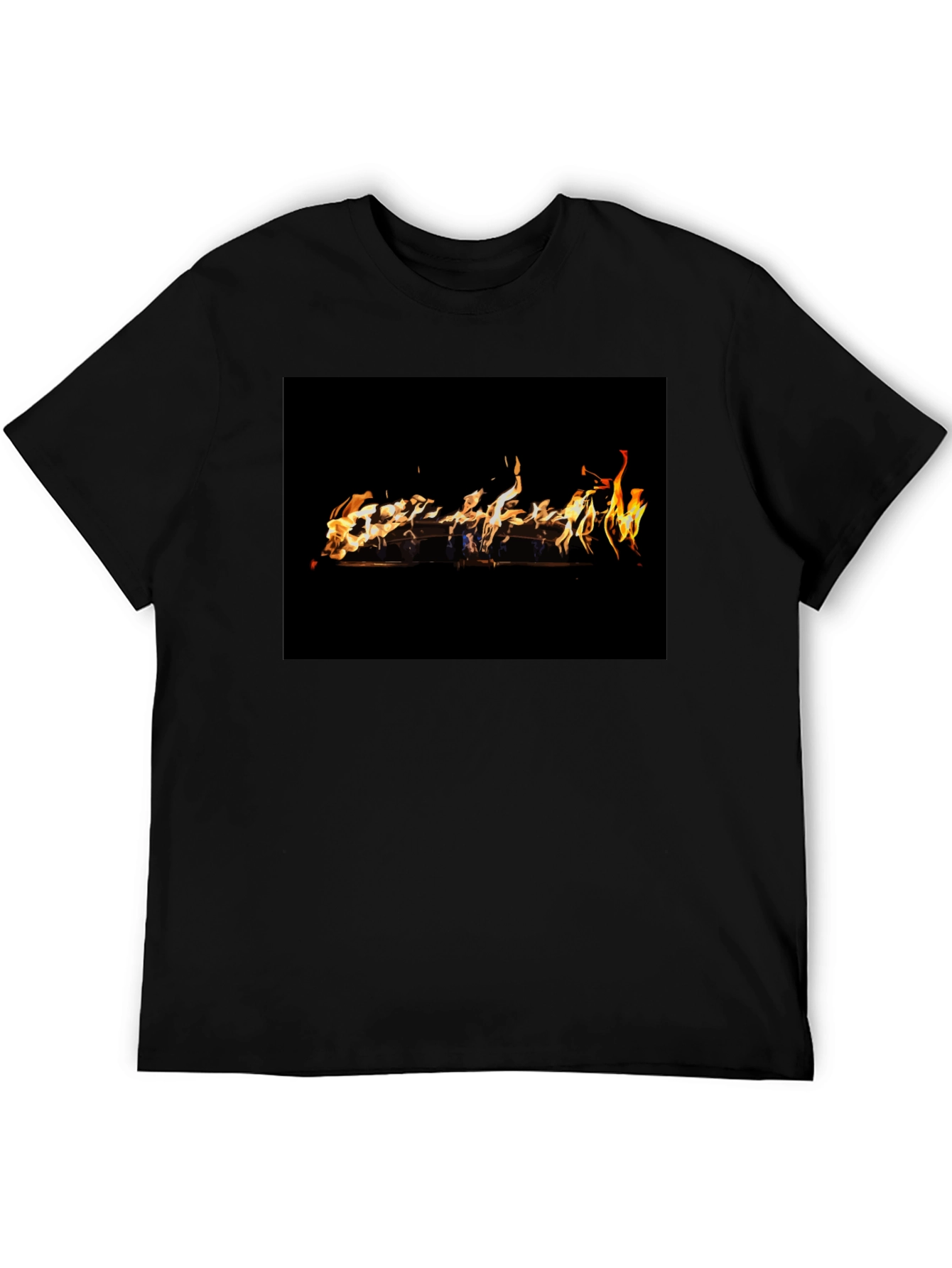 Fiery Graphic Black T-Shirt