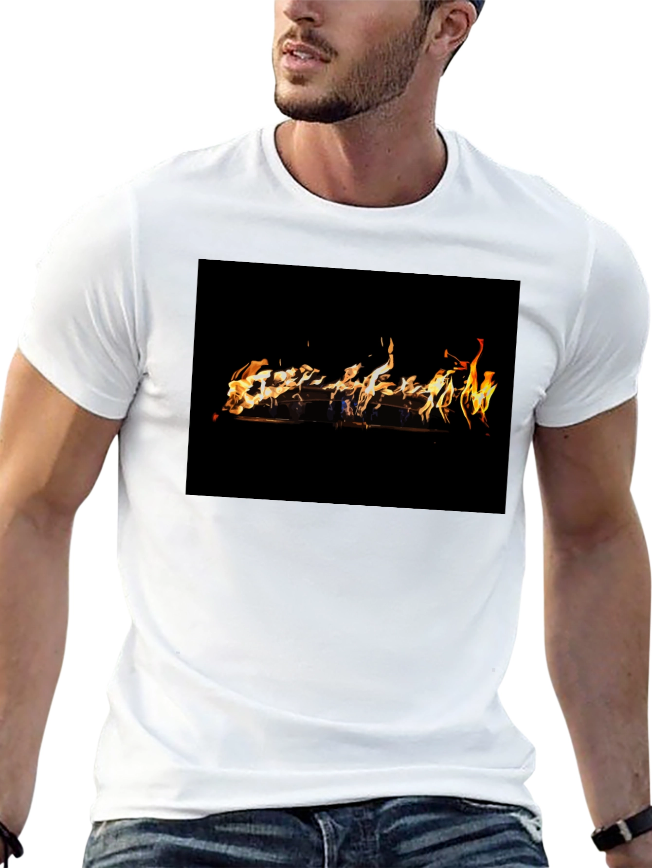Fiery Graphic Black T-Shirt