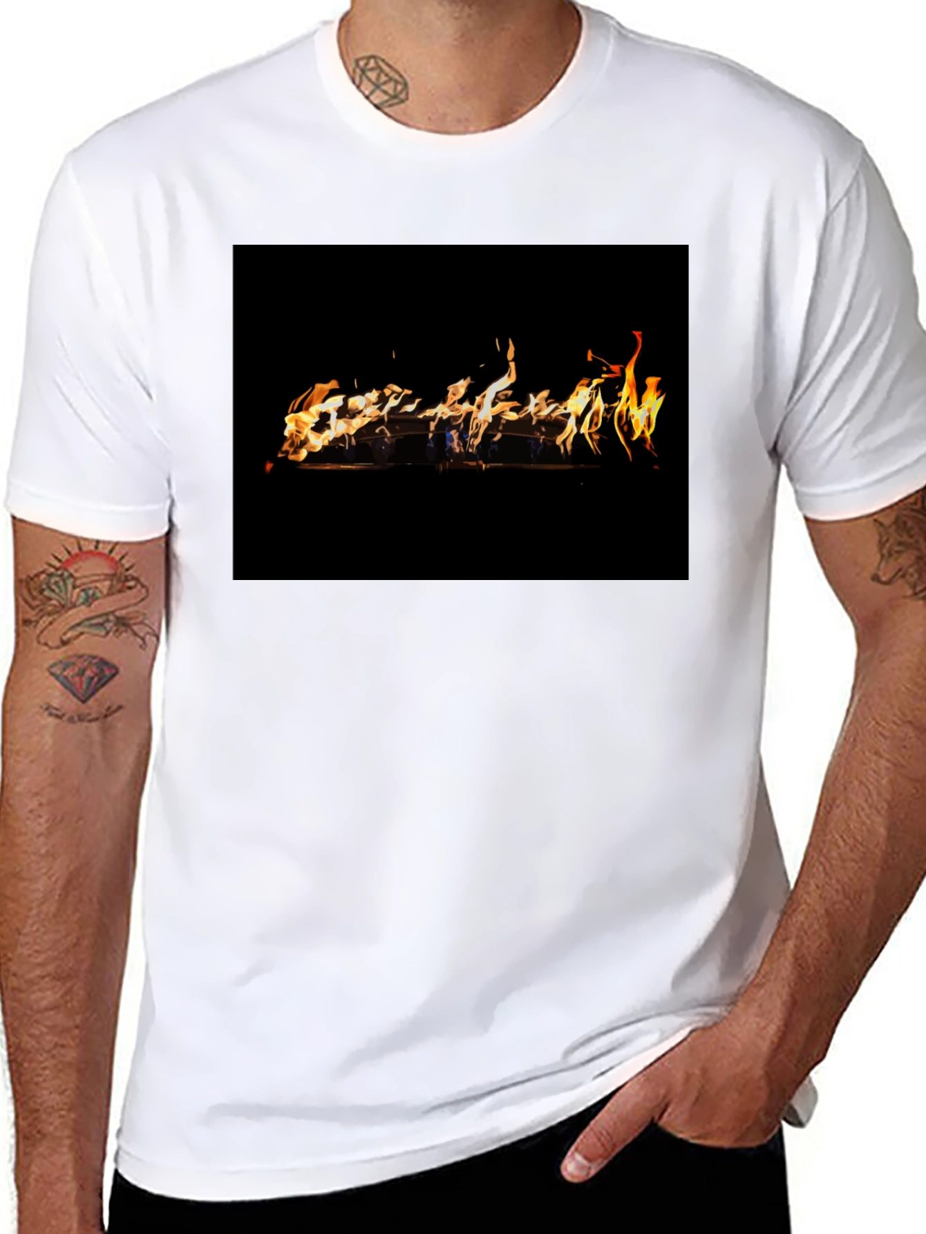 Fiery Graphic Black T-Shirt