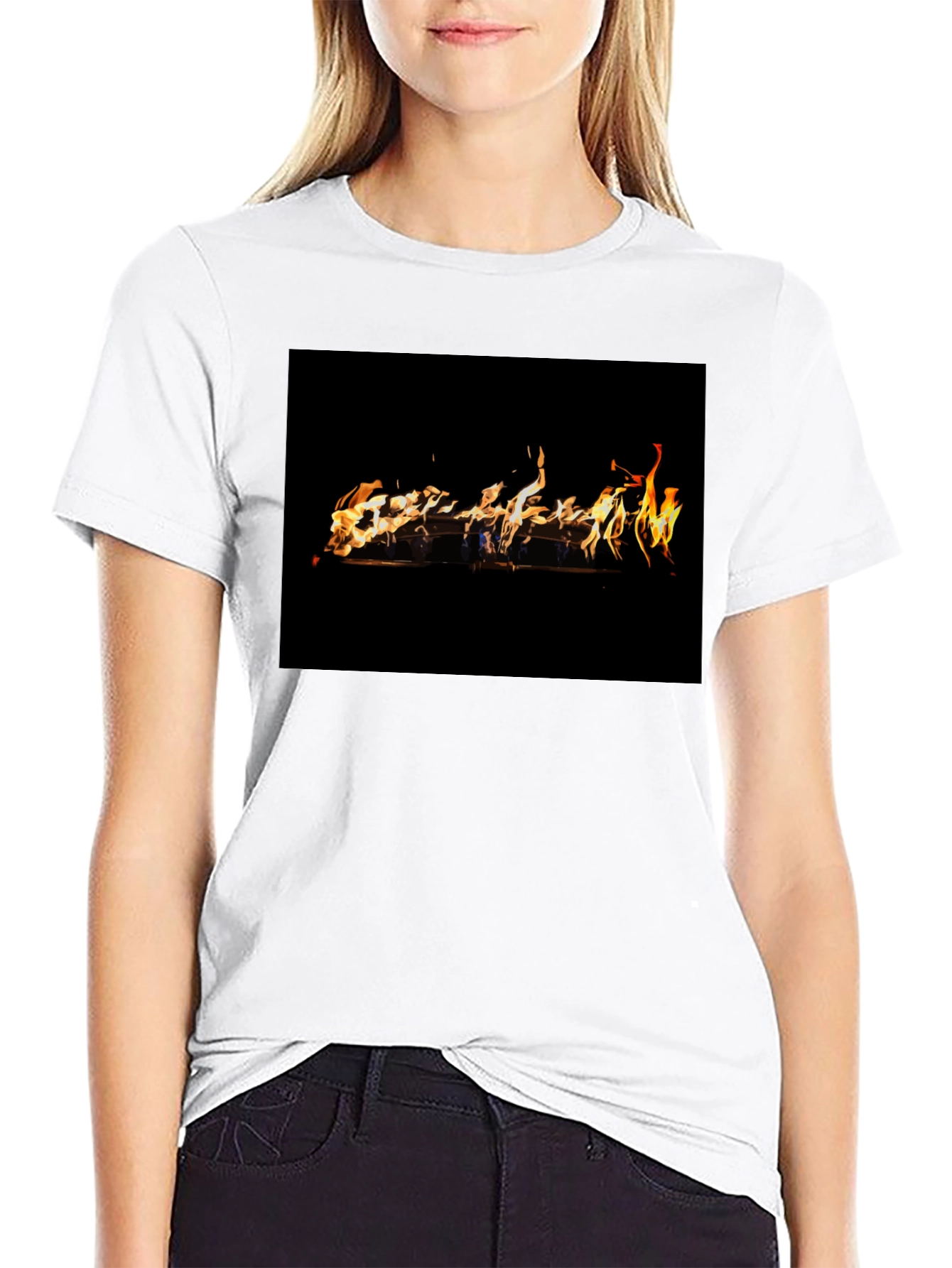 Fiery Graphic Black T-Shirt