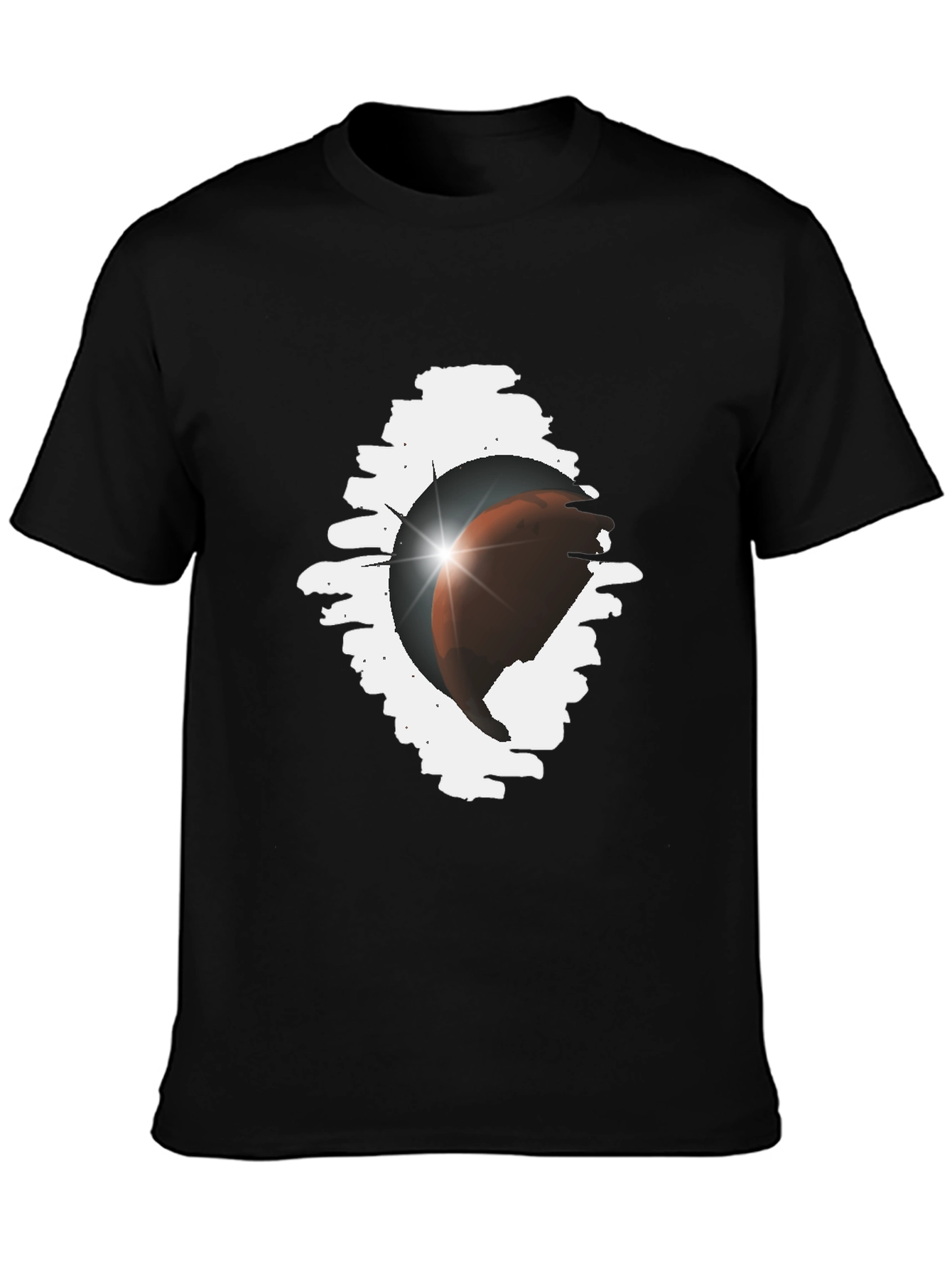 Astronaut Mars T-Shirt Black Cotton Tee