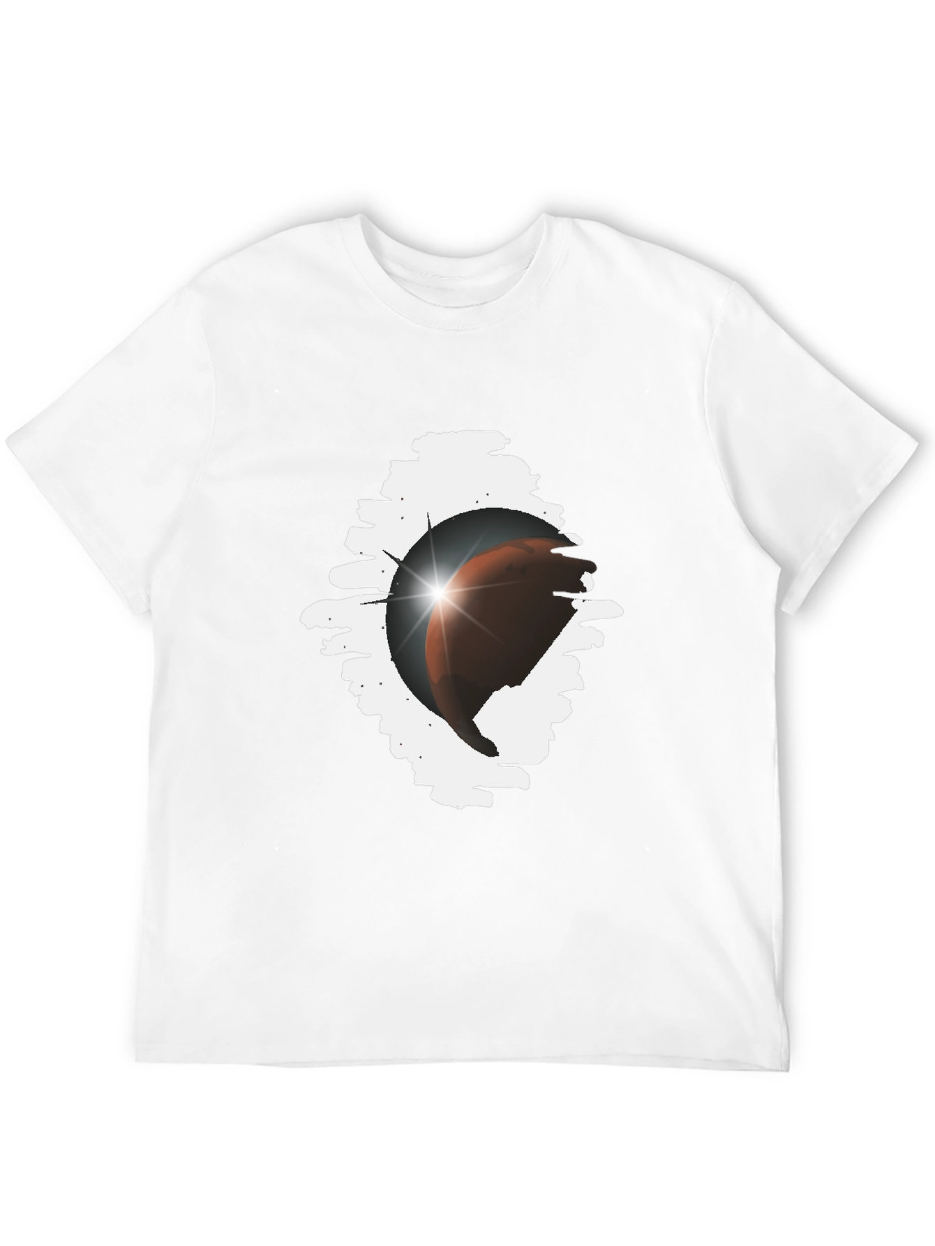 Astronaut Mars T-Shirt Black Cotton Tee
