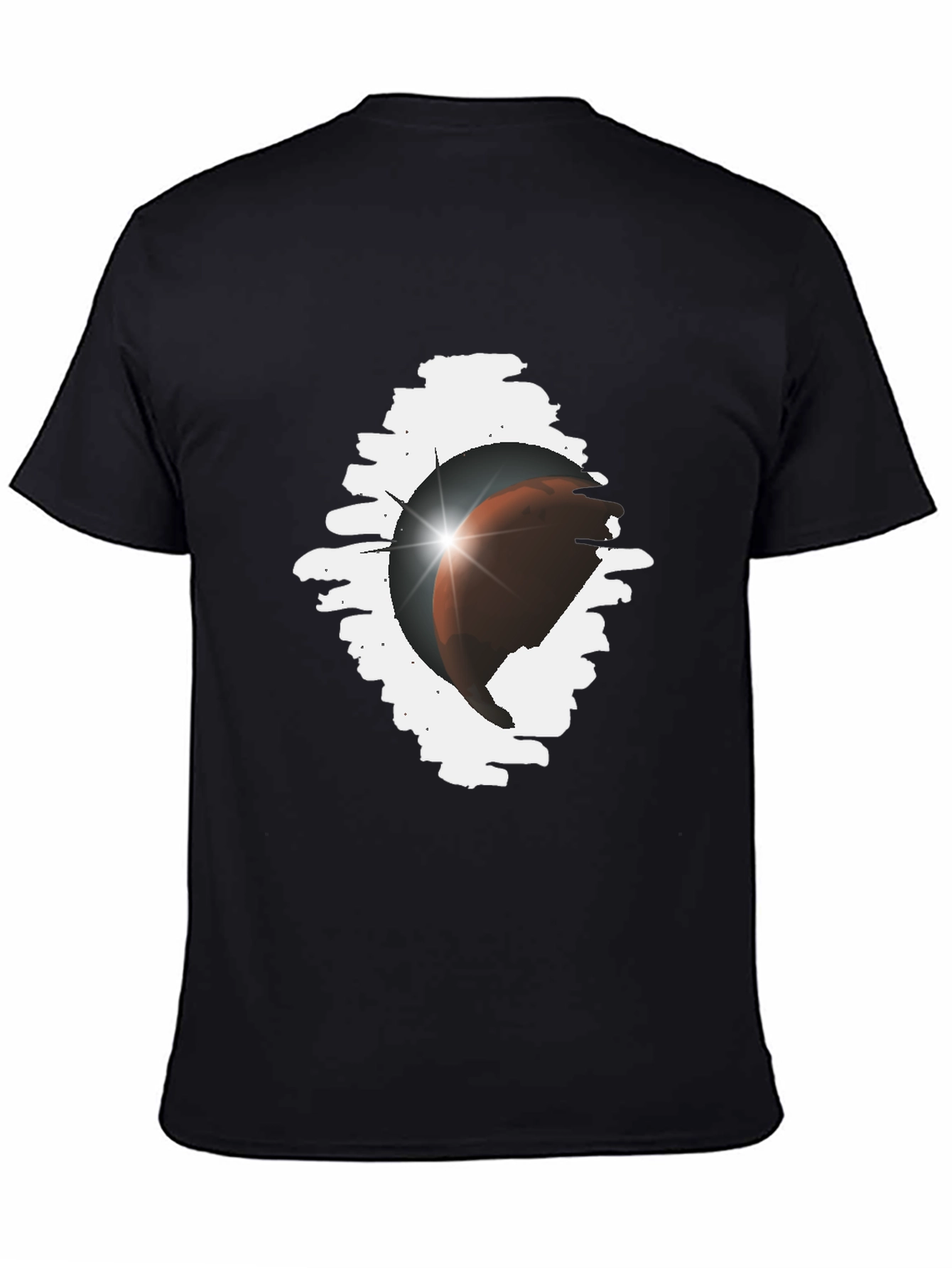 Astronaut Mars T-Shirt Black Cotton Tee