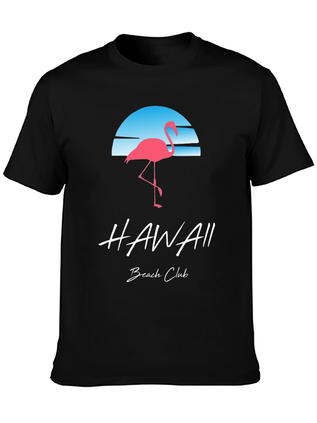 Hawaii Beach Club Flamingo Graphic T-Shirt
