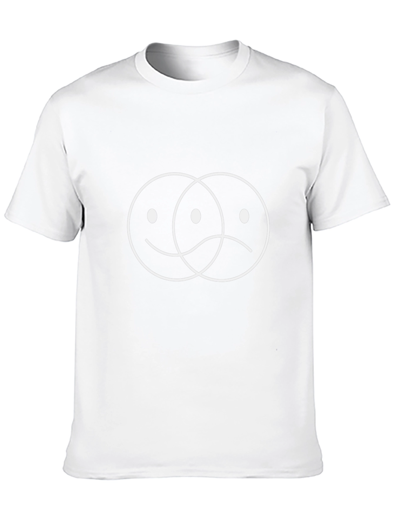Yin Yang Smiley Face Graphic Tee - Black