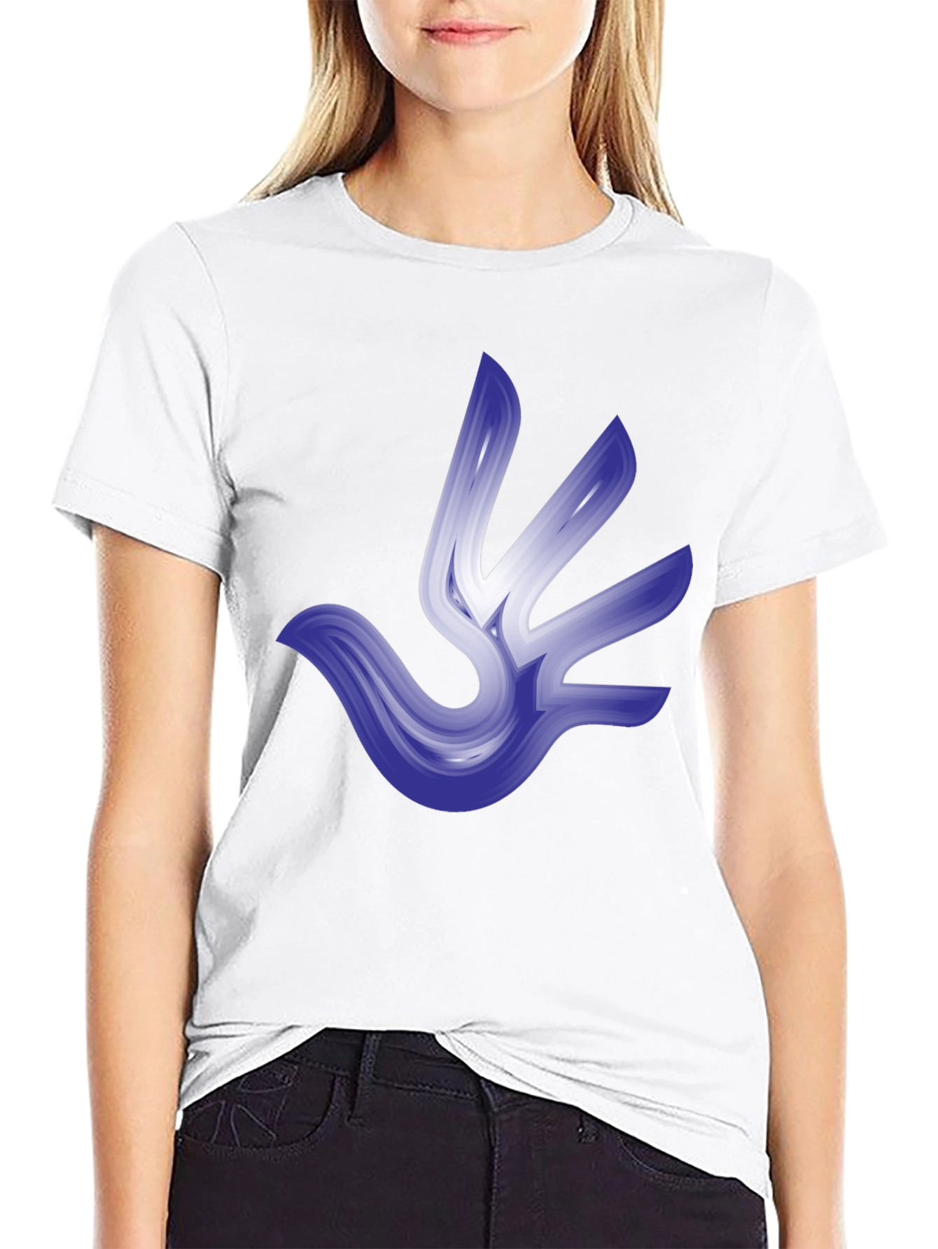 Abstract Bird Graphic T-Shirt - Stylish Black Tee