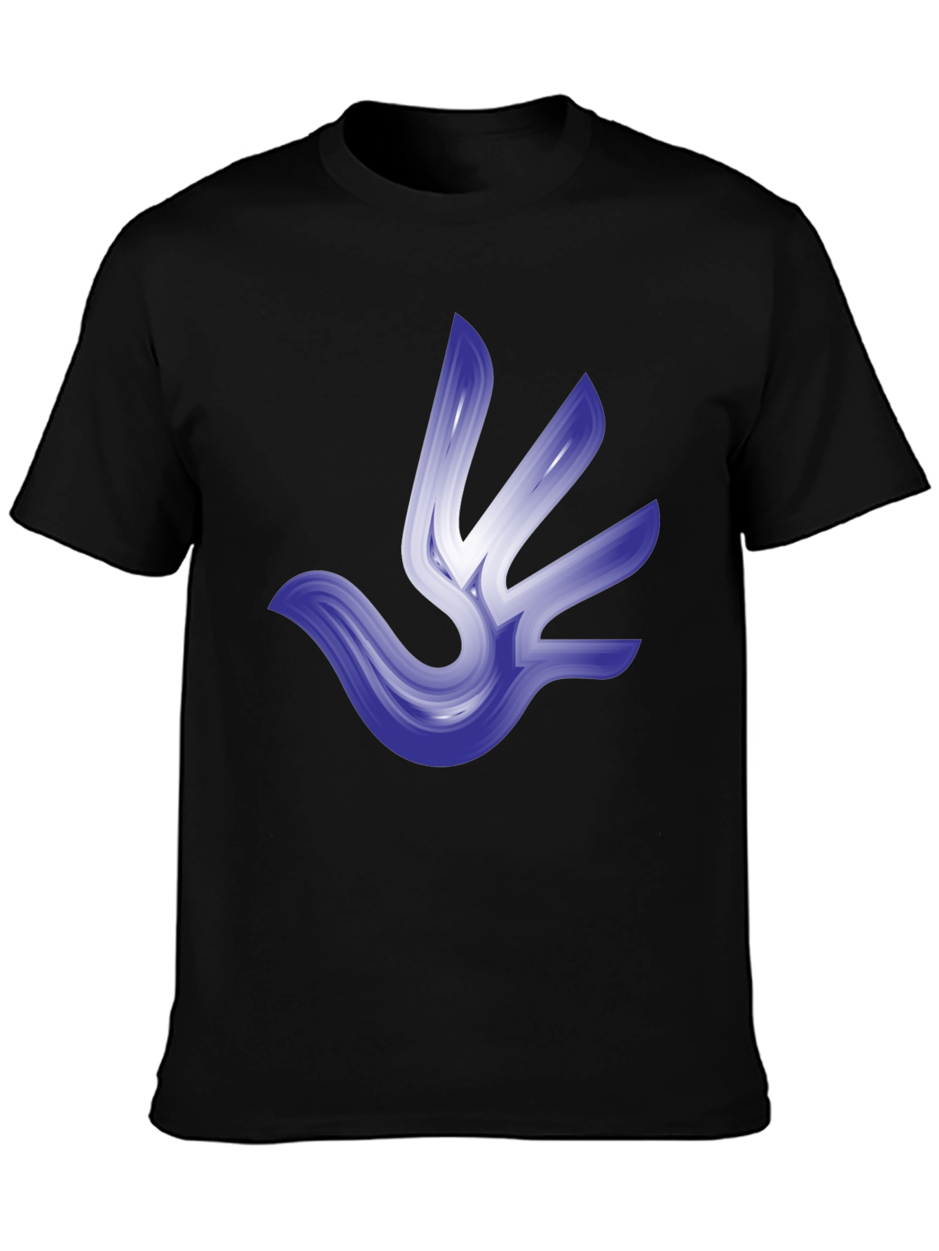 Abstract Bird Graphic T-Shirt - Stylish Black Tee