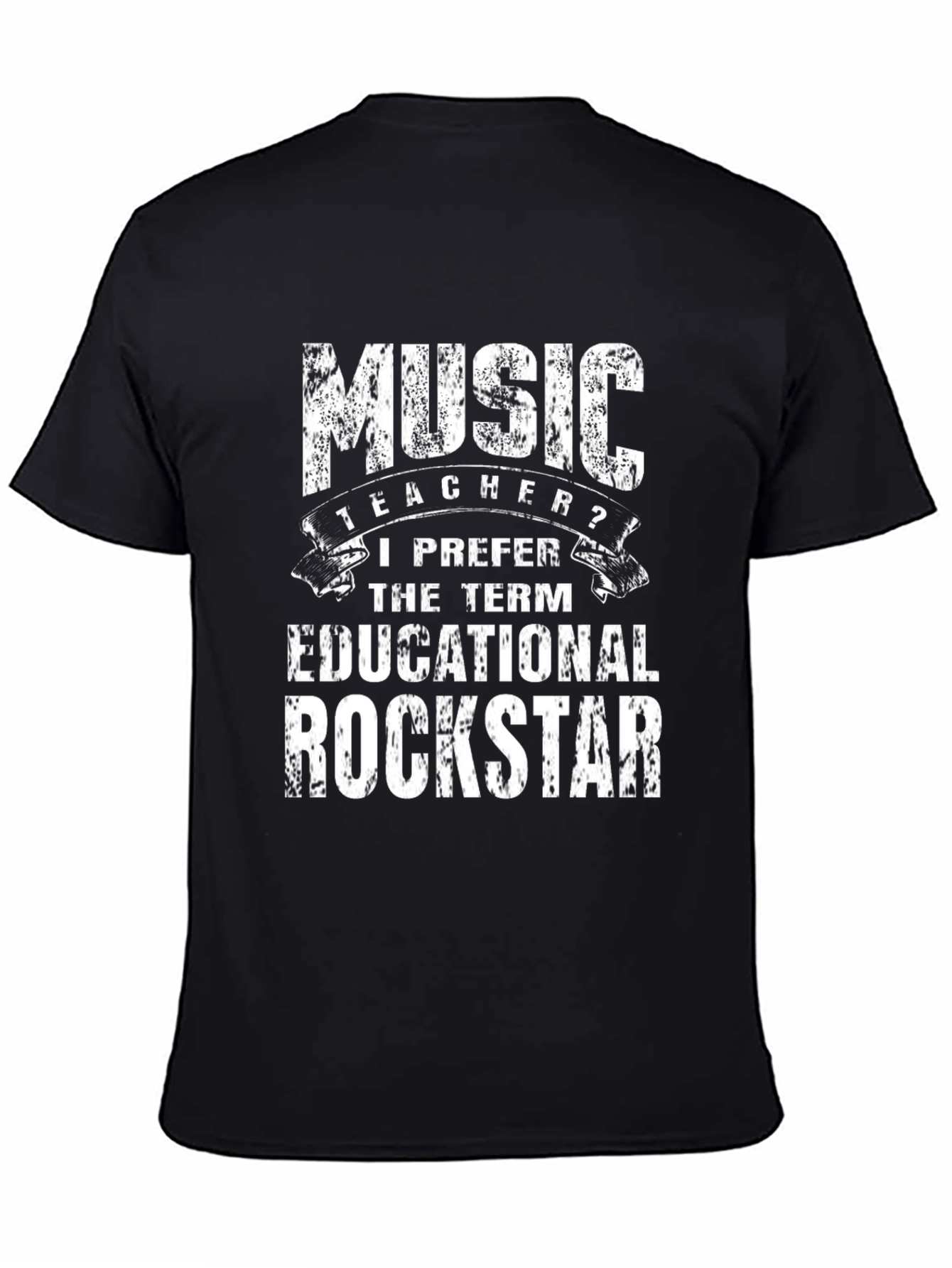 Music Teacher Rockstar Black T-Shirt