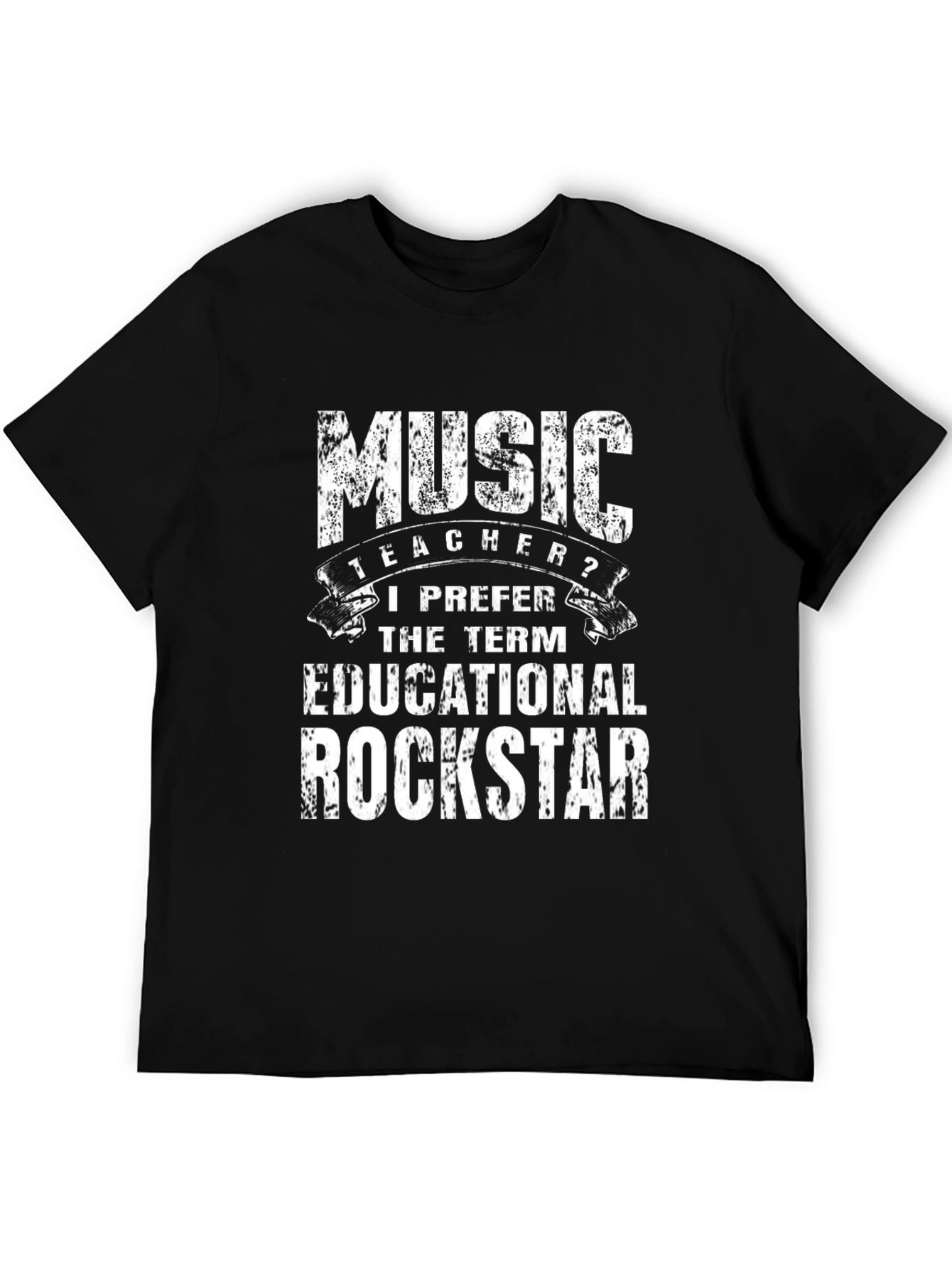Music Teacher Rockstar Black T-Shirt