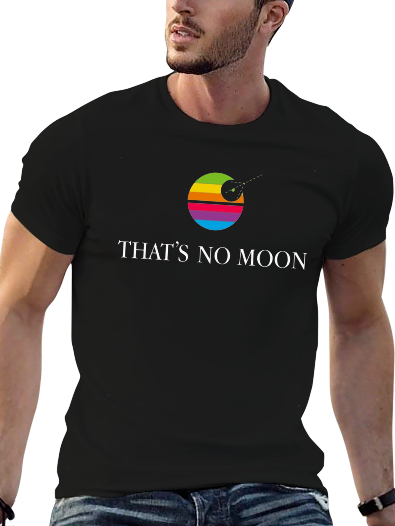 Thats No Moon Star Wars Rainbow Graphic T-Shirt