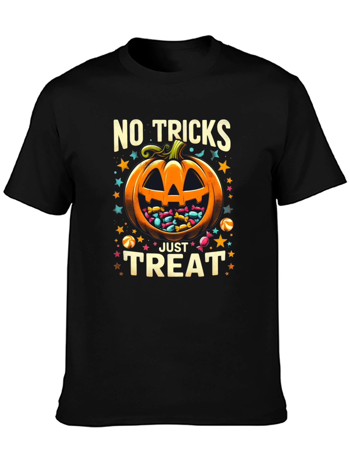 Halloween No Tricks Just Treat Pumpkin T-Shirt