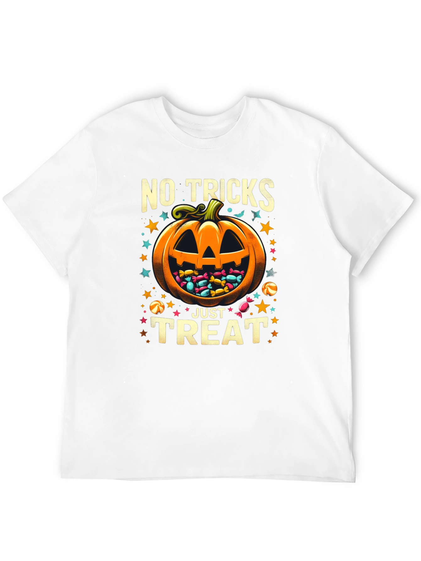 Halloween No Tricks Just Treat Pumpkin T-Shirt