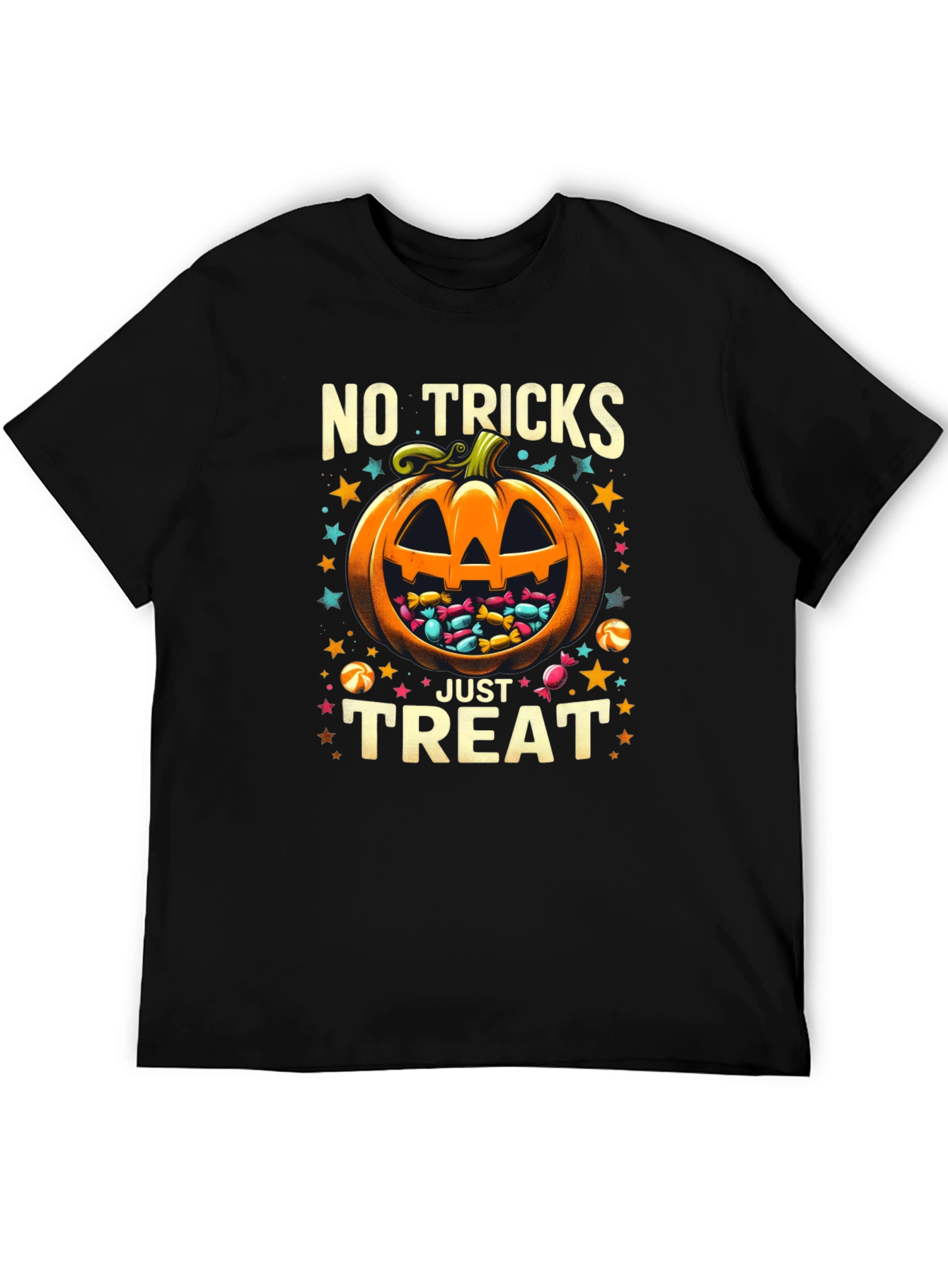 Halloween No Tricks Just Treat Pumpkin T-Shirt