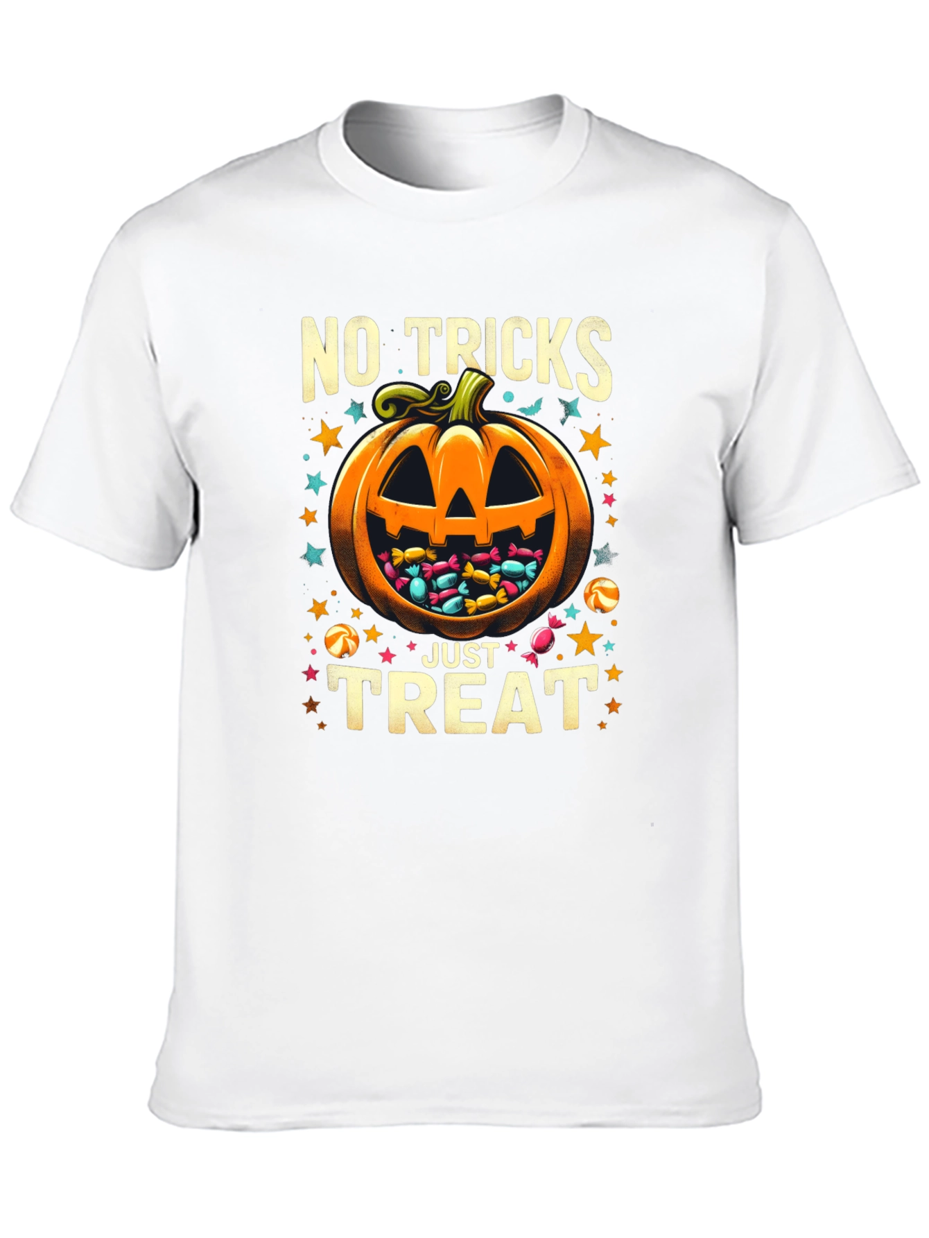 Halloween No Tricks Just Treat Pumpkin T-Shirt