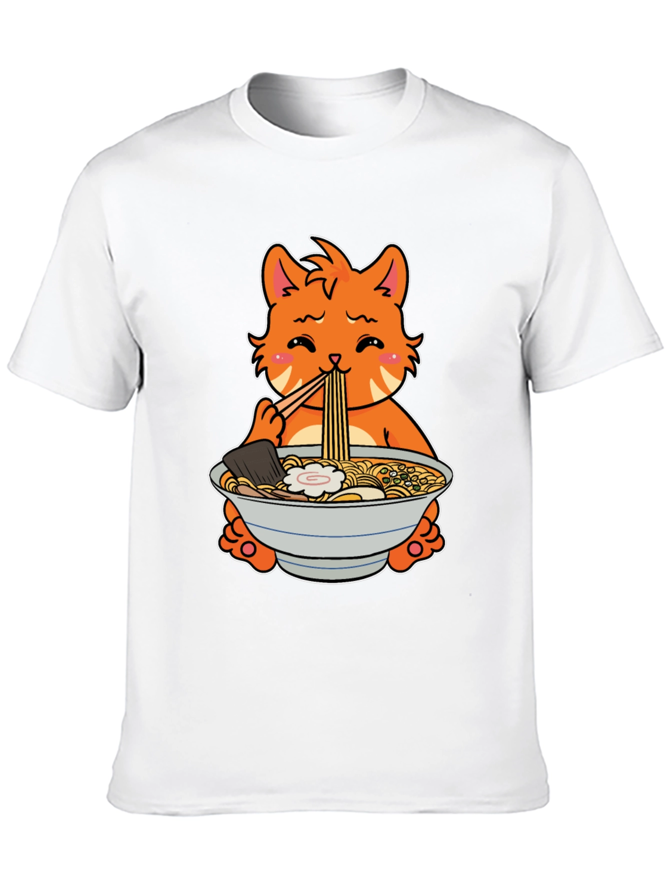 Ramen Cat T-Shirt - Cute Anime Style