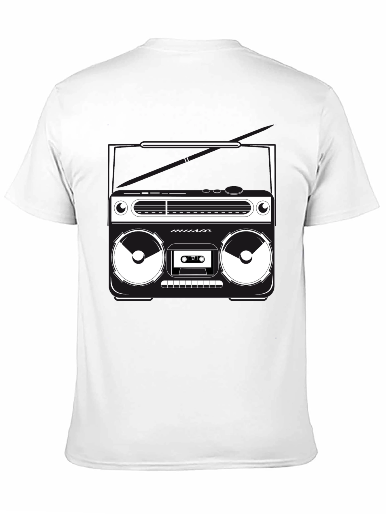 Retro Boombox Graphic T-Shirt - Classic Music Style