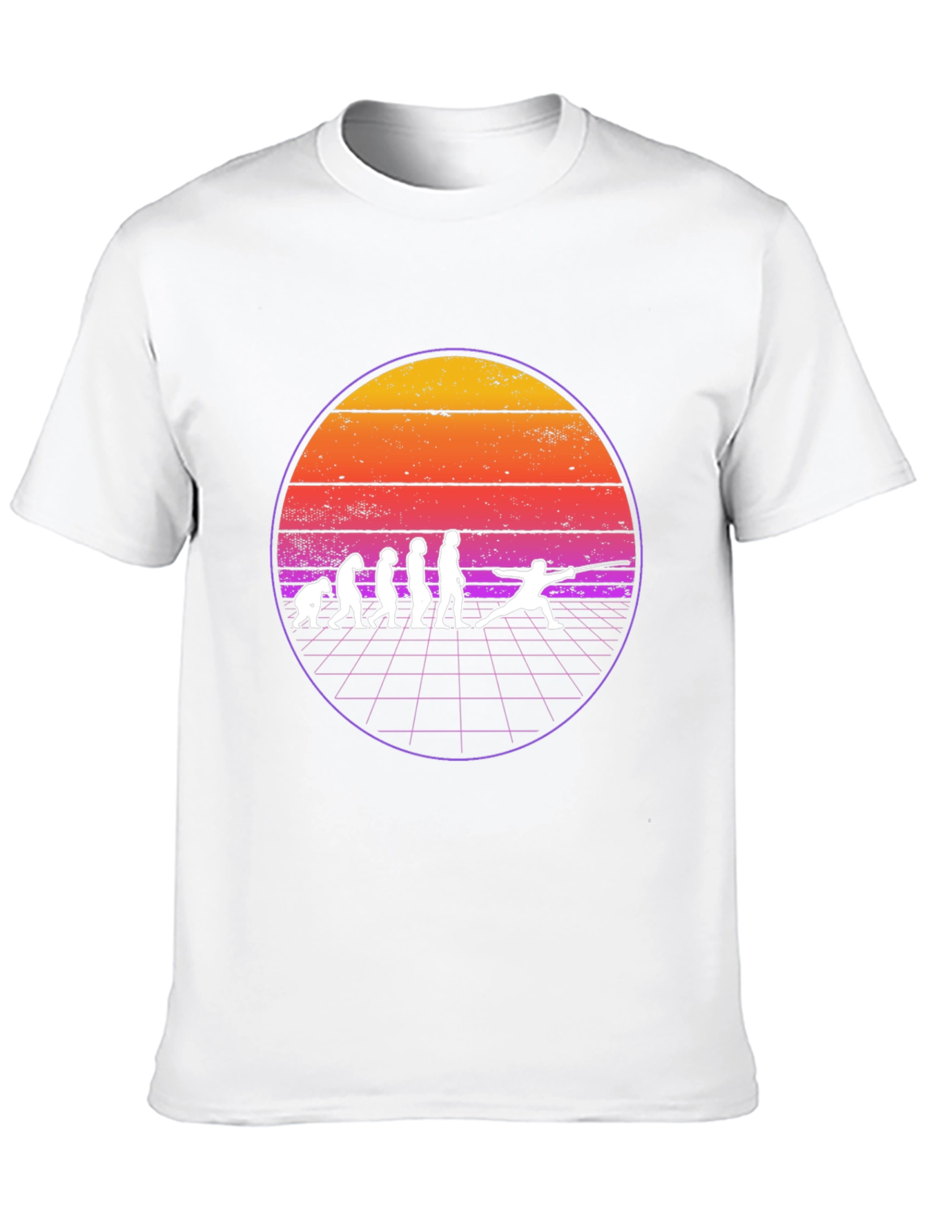 Fencing Evolution Graphic T-Shirt - Retro Style
