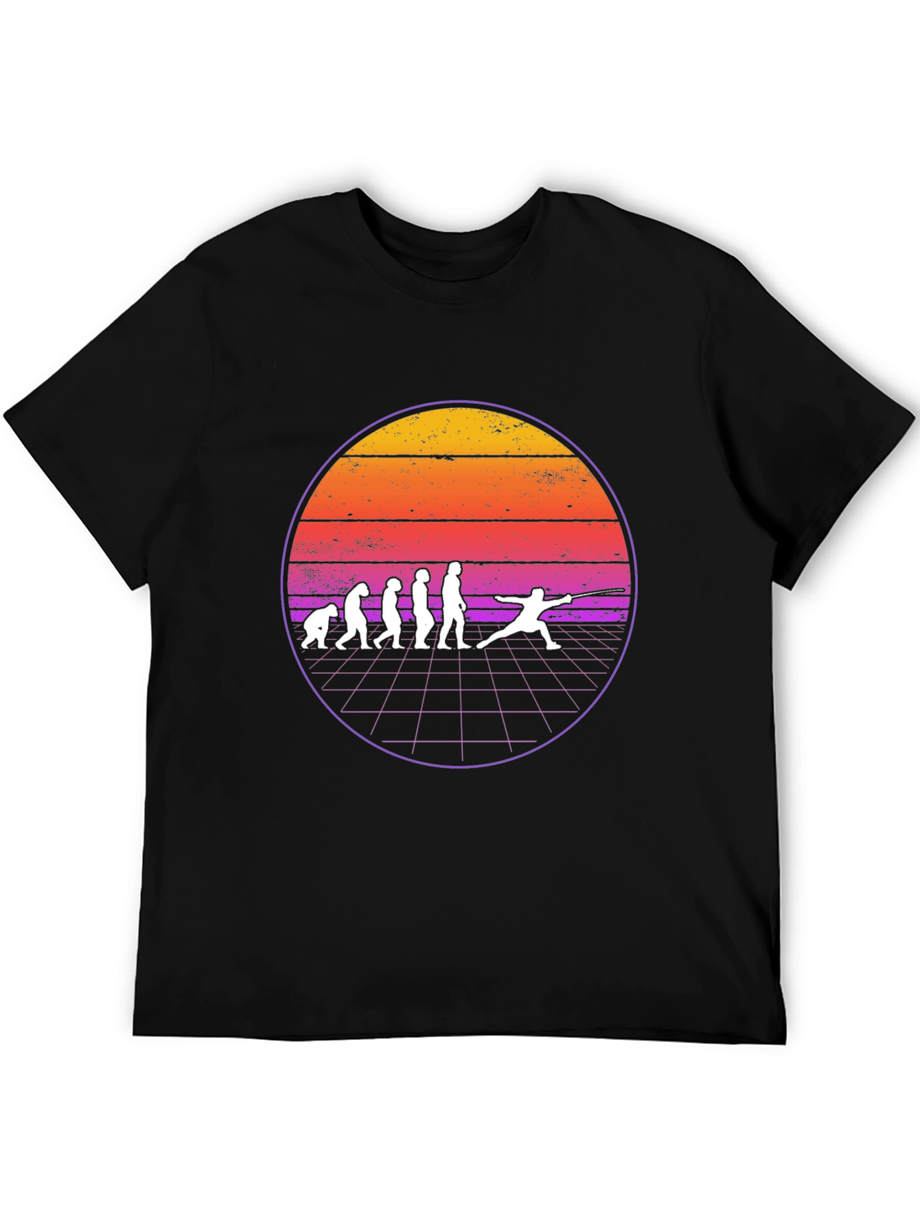 Fencing Evolution Graphic T-Shirt - Retro Style