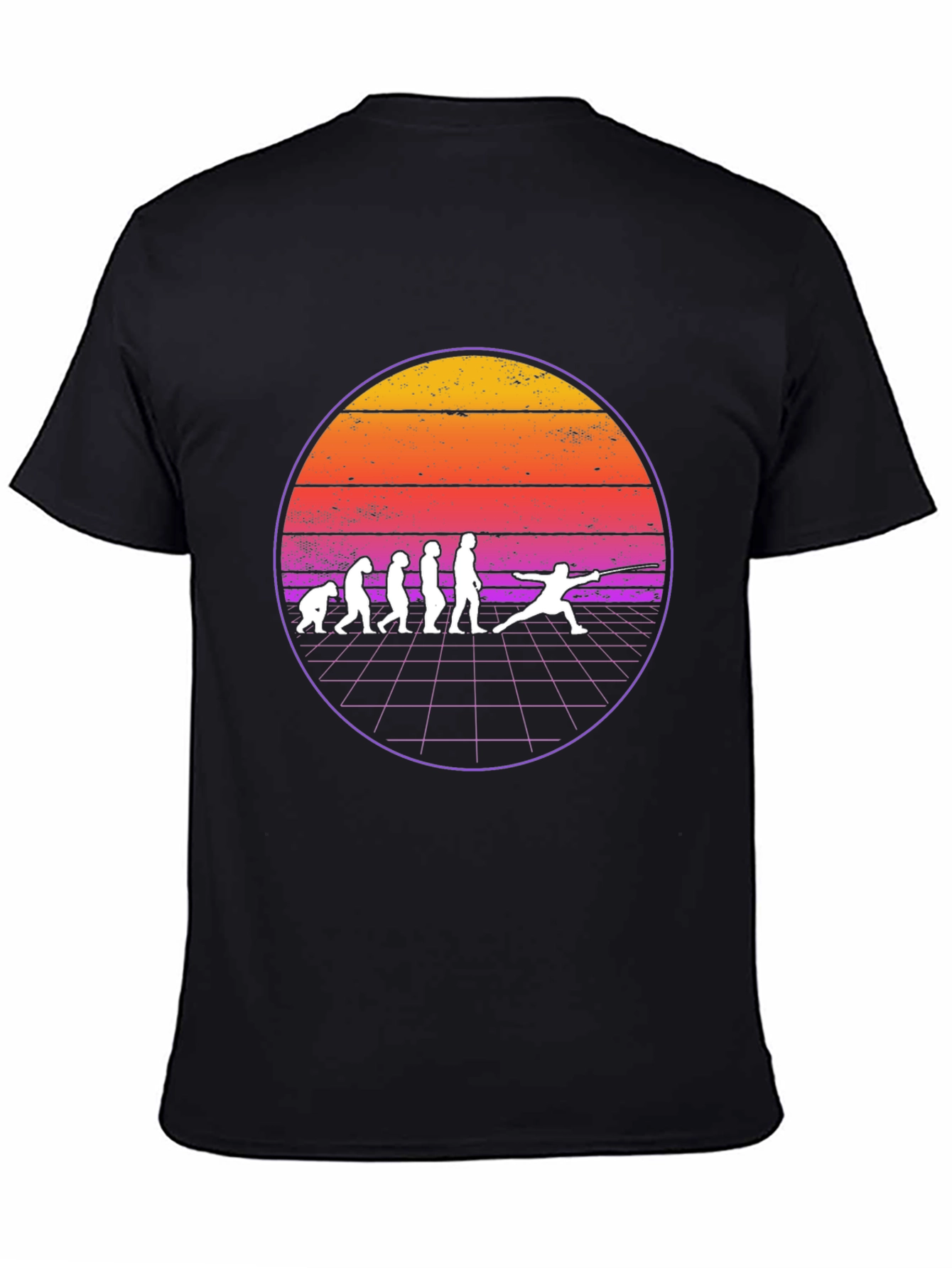 Fencing Evolution Graphic T-Shirt - Retro Style