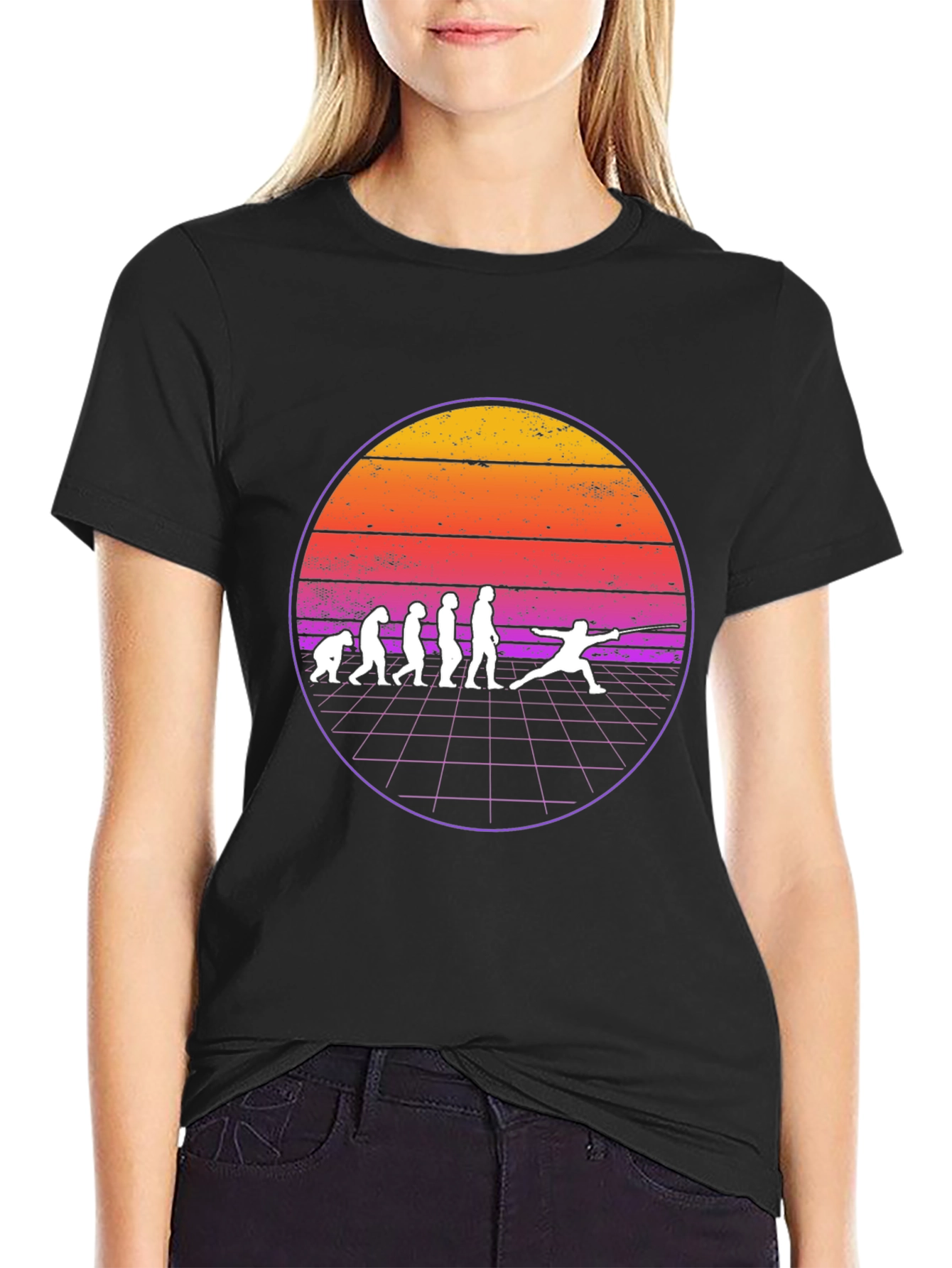 Fencing Evolution Graphic T-Shirt - Retro Style